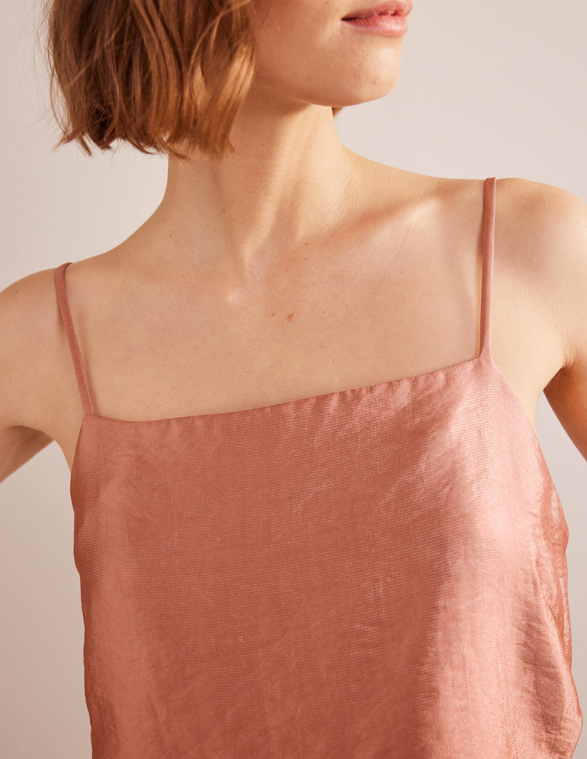 Longerline Satin Cami-Blush - Image 2