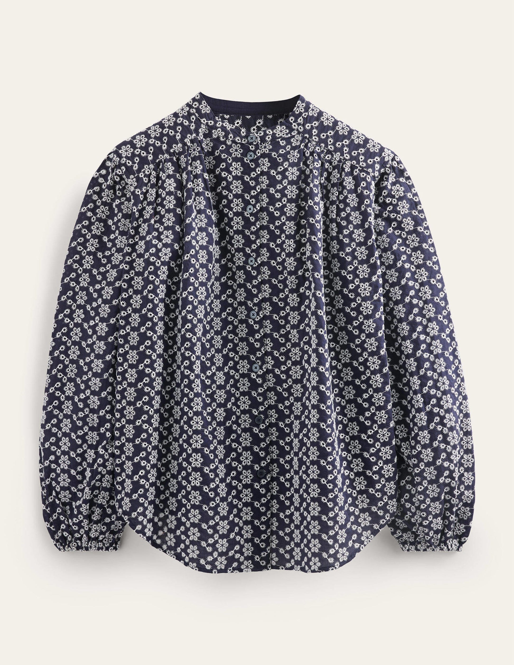 Oversized Broderie Shirt-Navy Broderie-5
