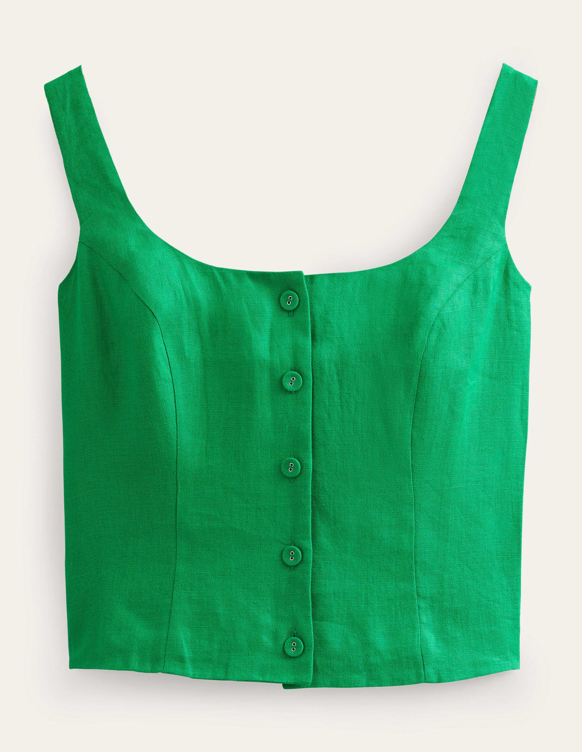Square Neck Button Top-Rich Emerald-7