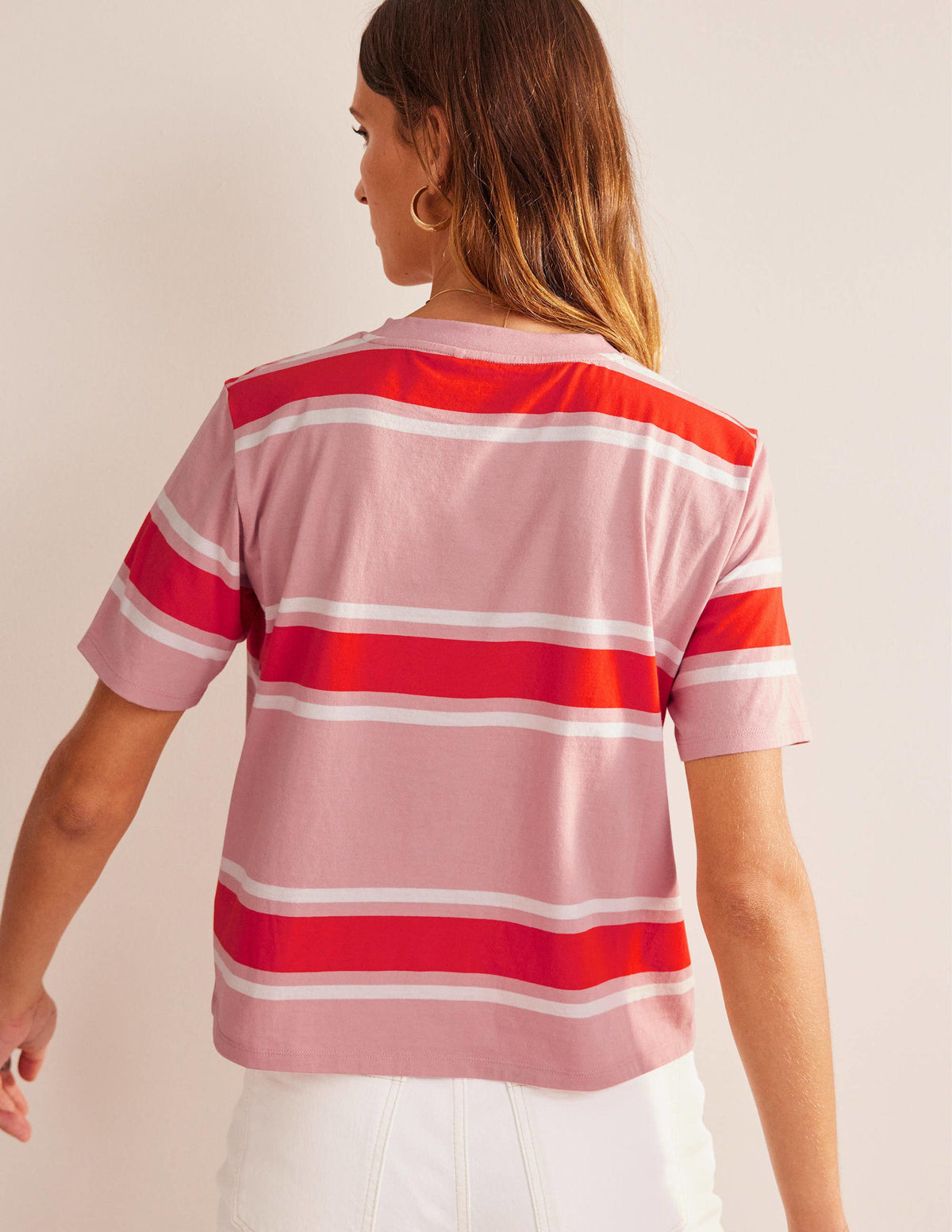 Boxy Stripe T-Shirt-Soft Pink/Orange Stripe-3