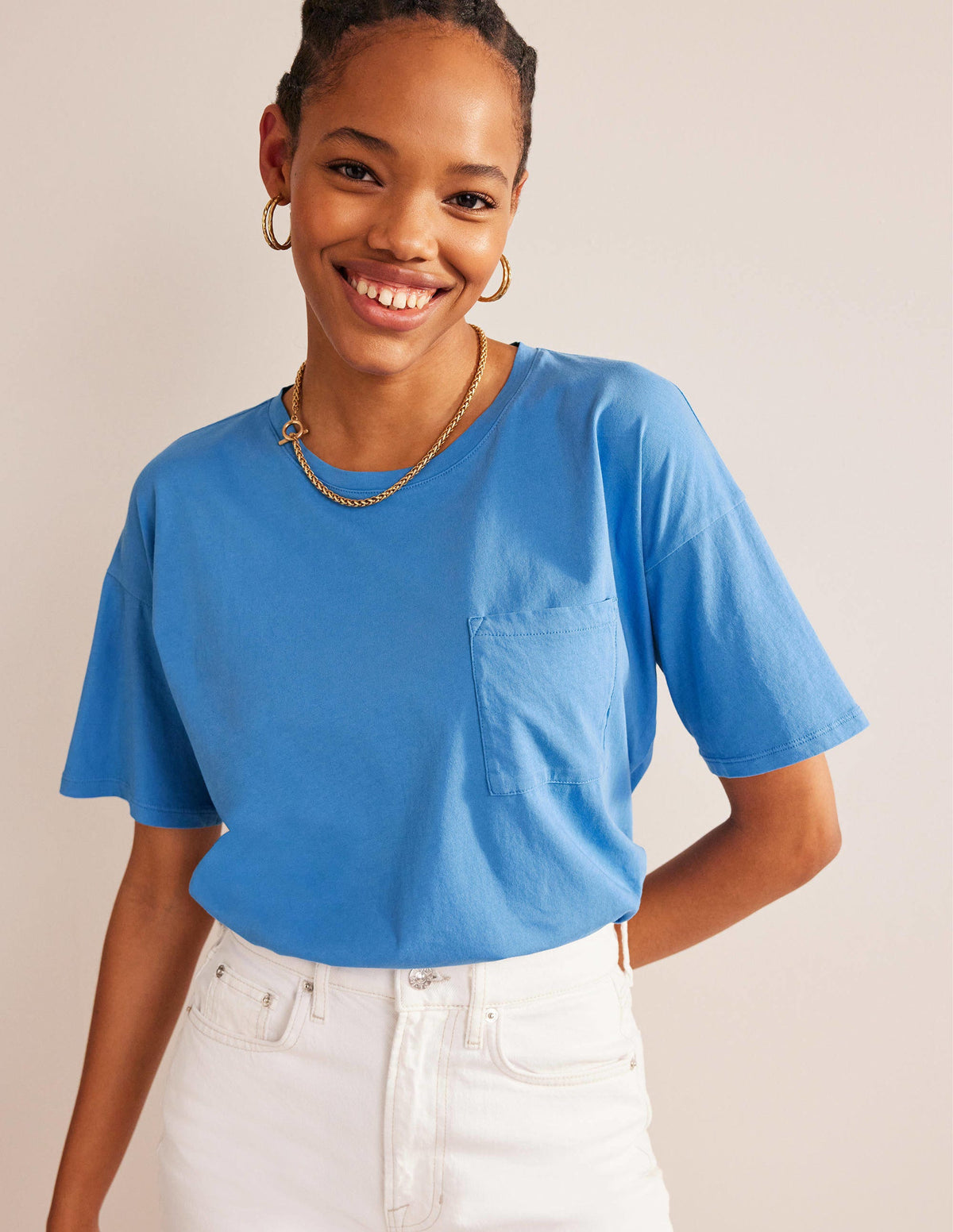 Oversized Washed T-Shirt-Schoolhouse Blue - Image 1