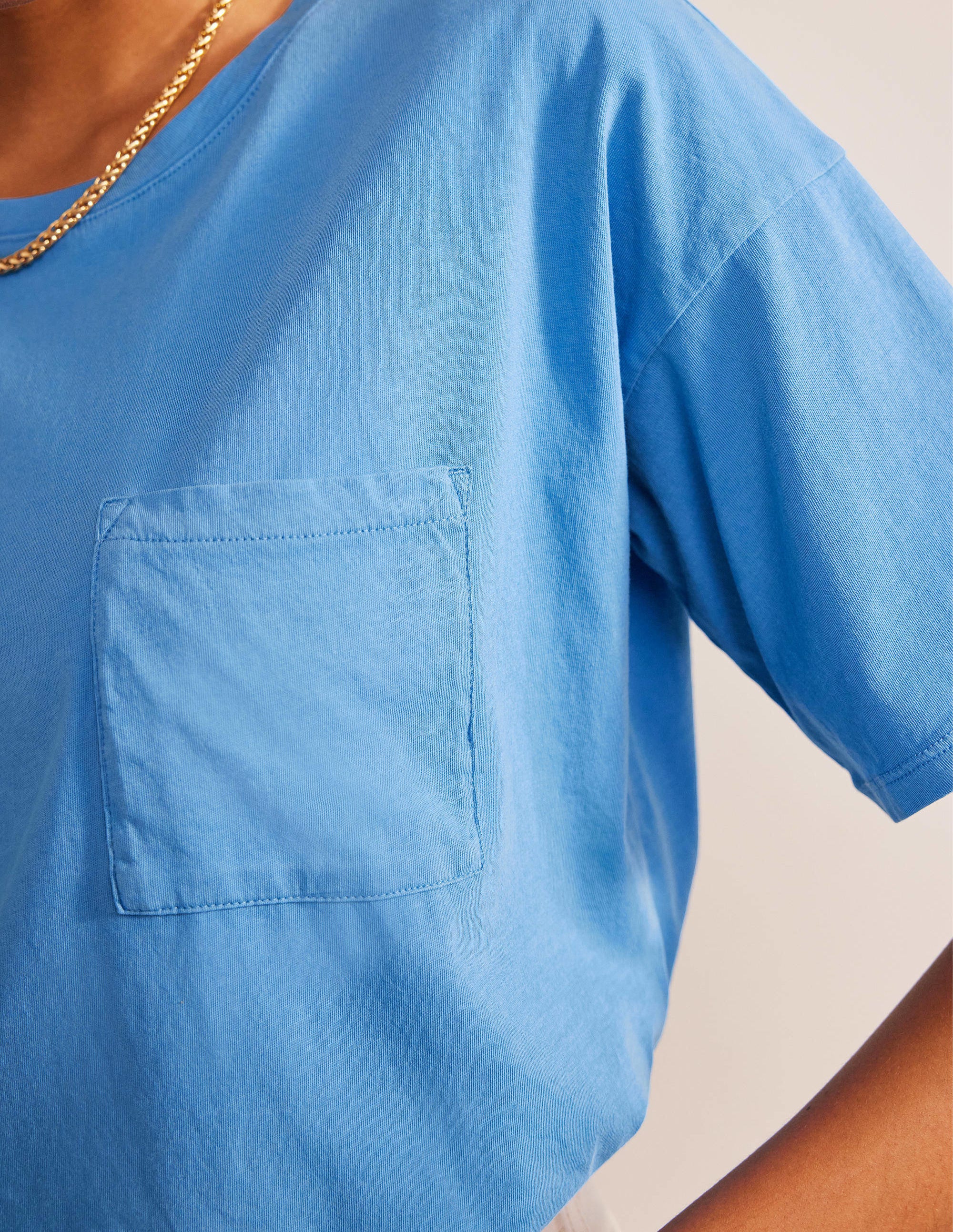 Oversized Washed T-Shirt-Schoolhouse Blue - Image 2