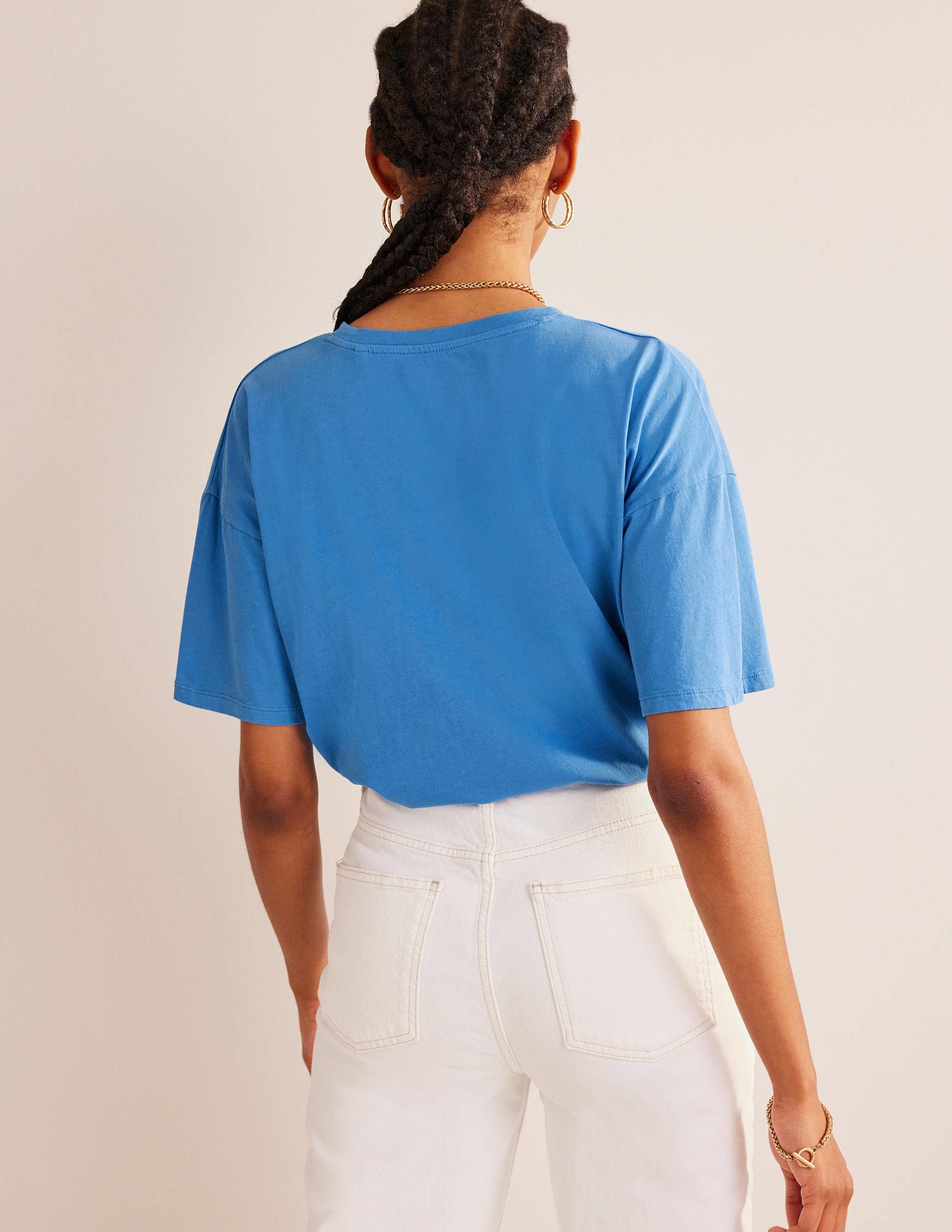 Oversized Washed T-Shirt-Schoolhouse Blue-3