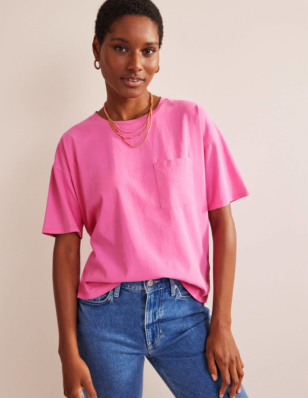 Oversized Washed T-Shirt-Plum Blossom-1