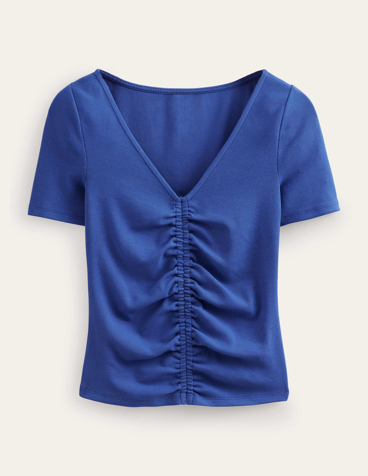 Ruched Front Rib T-shirt-Sapphire - Image 5
