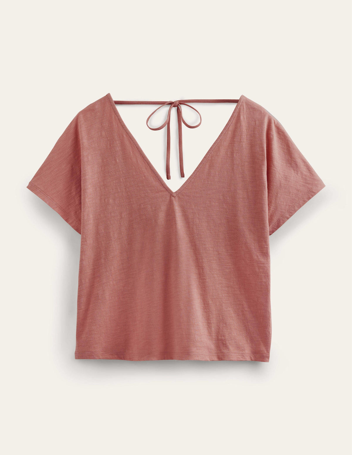Tie Back Jersey Top-Rose Pink - Image 5