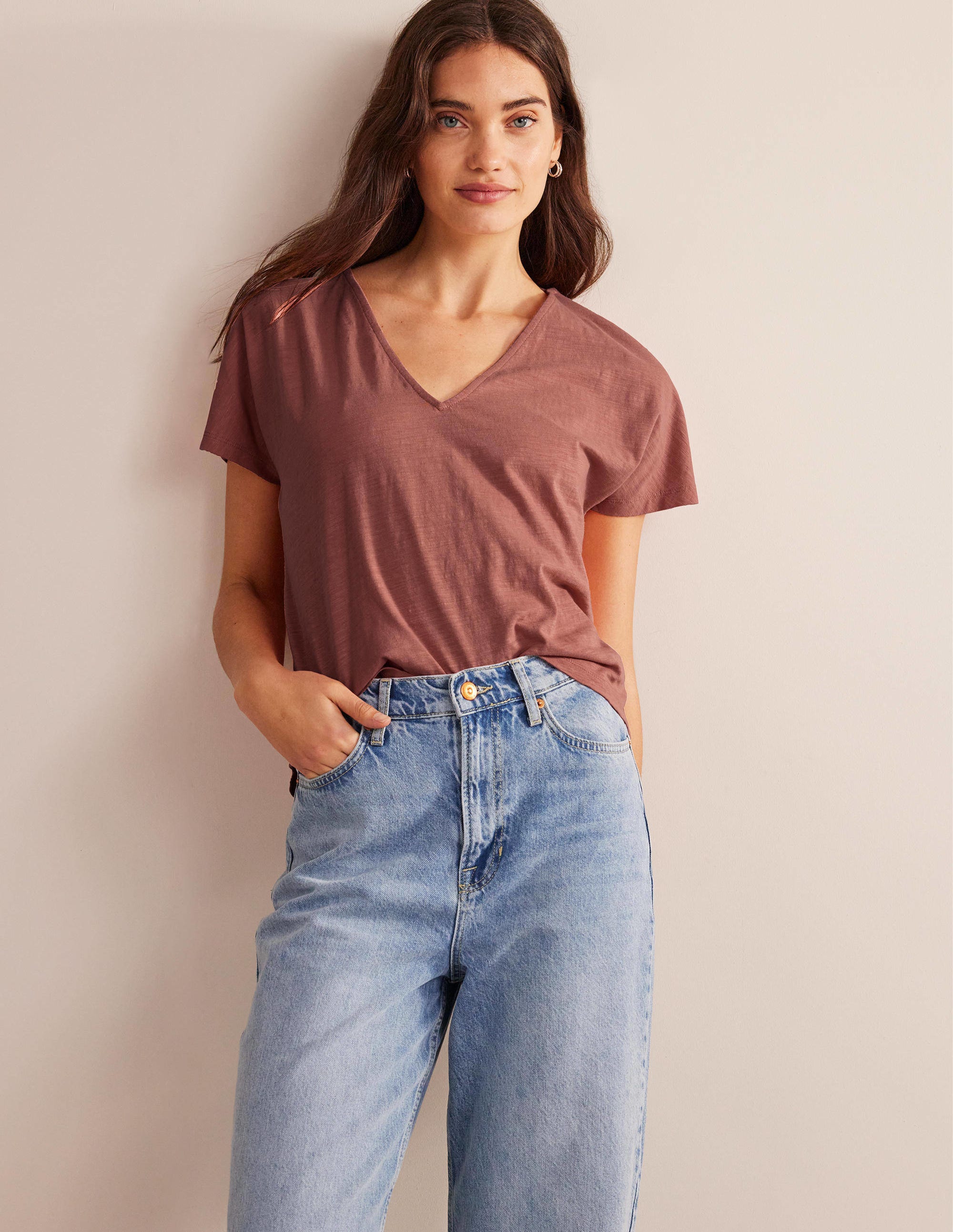 Tie Back Jersey Top-Rose Pink - Image 4