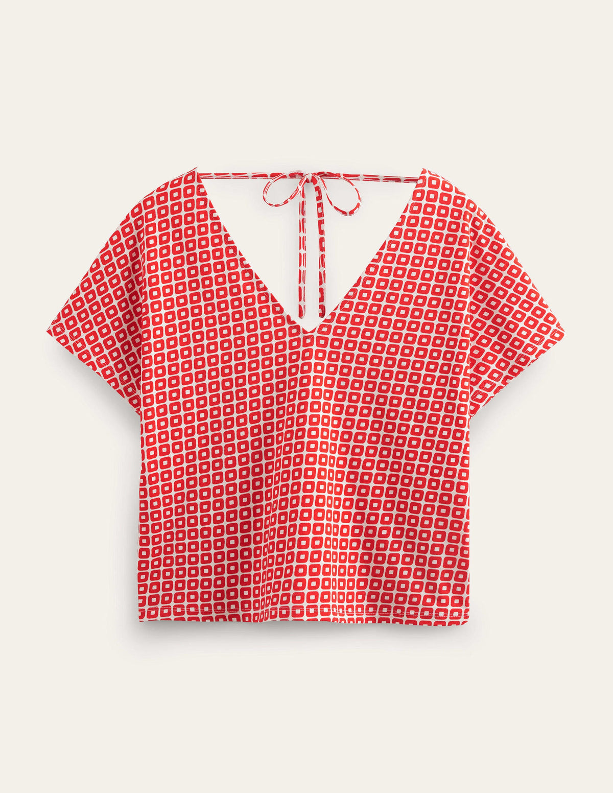 Tie Back Jersey Top-Vermillion Cube-5