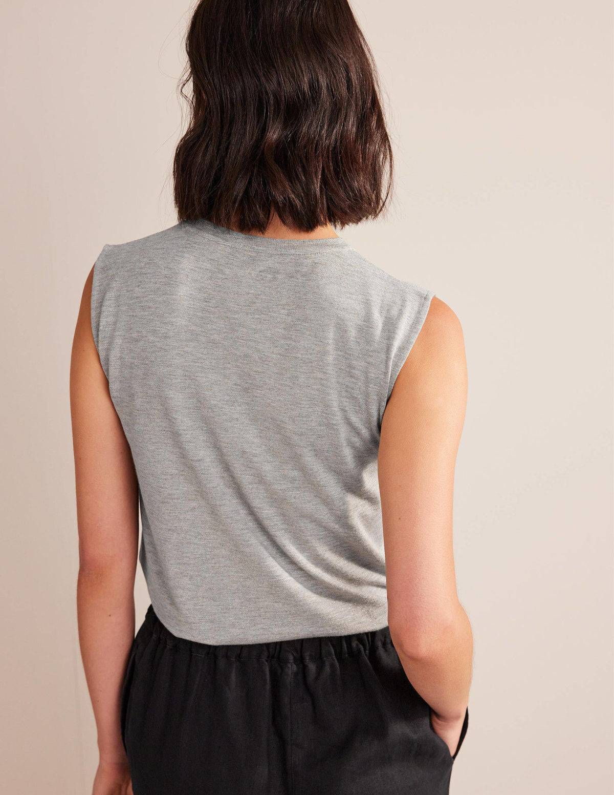 Sparkle Vest Top-Grey Marl/Gold - Image 3