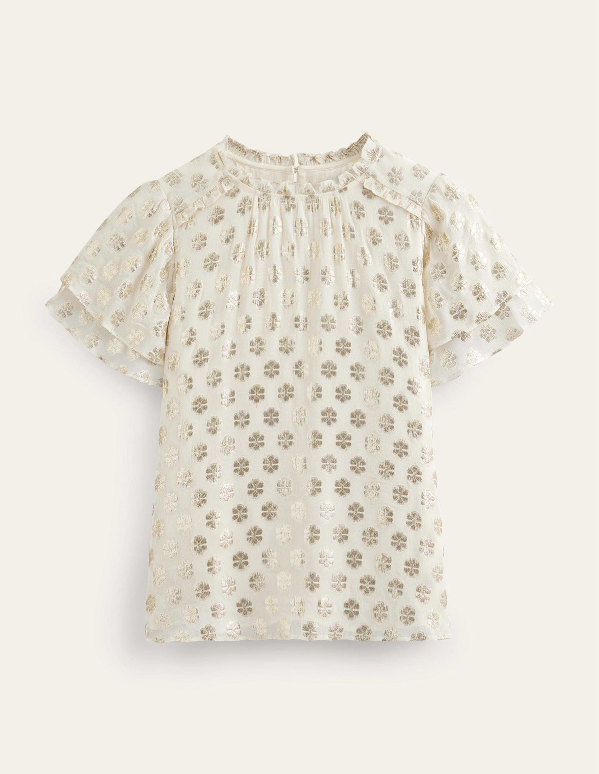 Multi Ruffle Top-Ivory-5