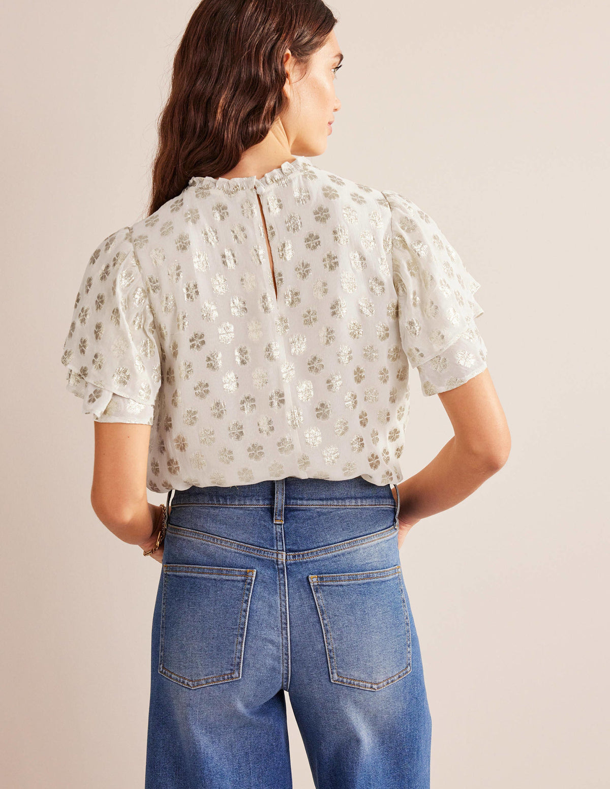 Multi Ruffle Top-Ivory - Image 3