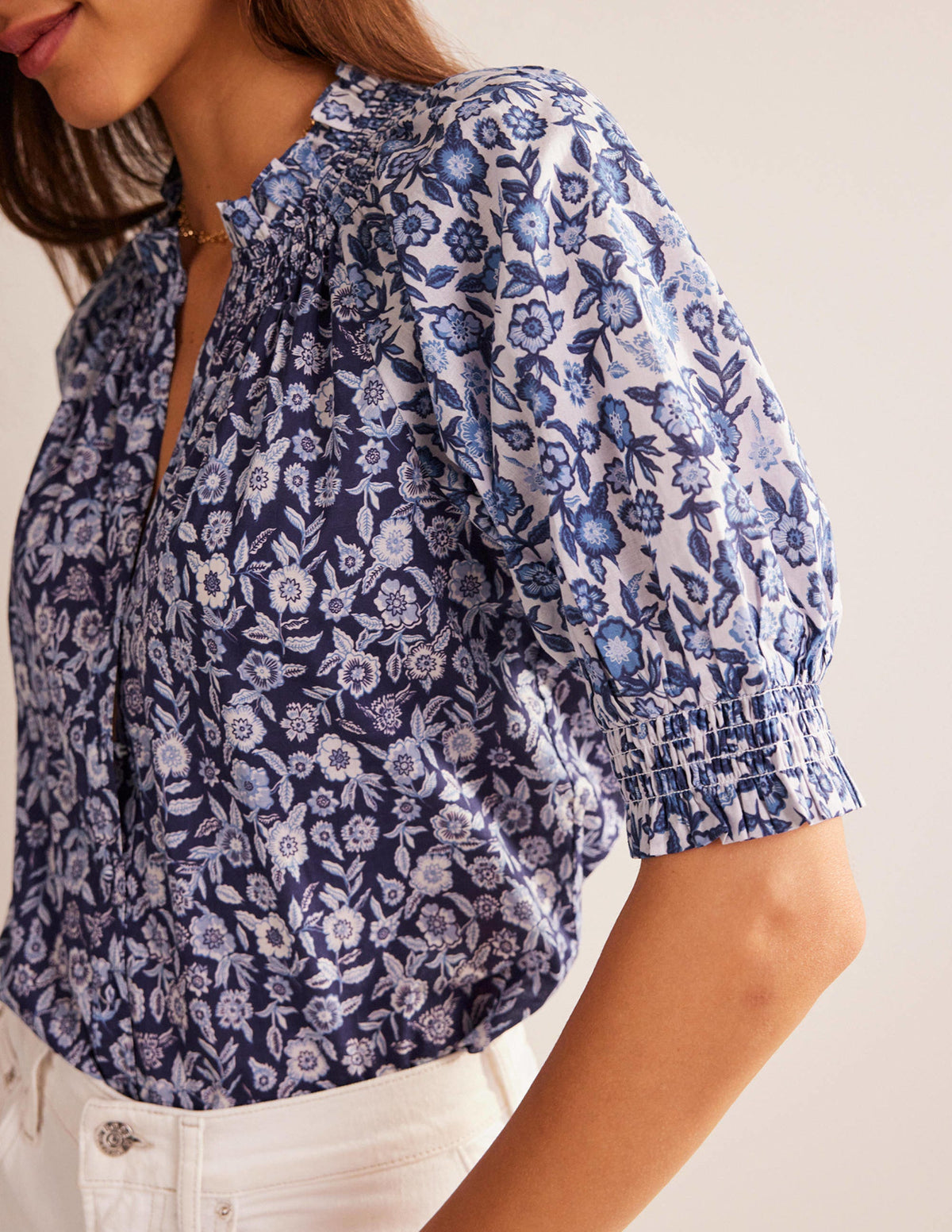 Isla Remix Top-Porcelain Blue, Pansy Bloom-2