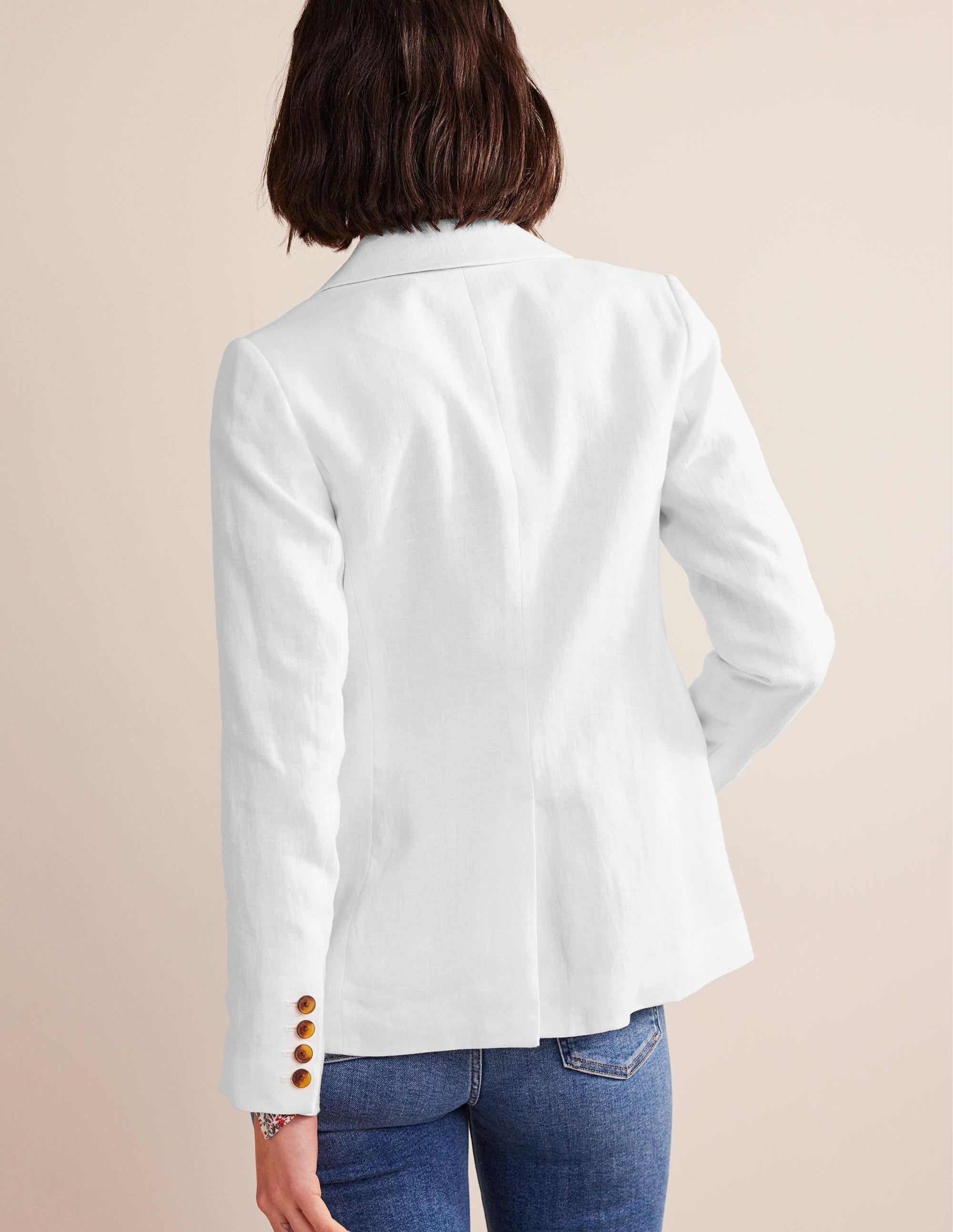 The Cambridge Linen Blazer-White - Image 5