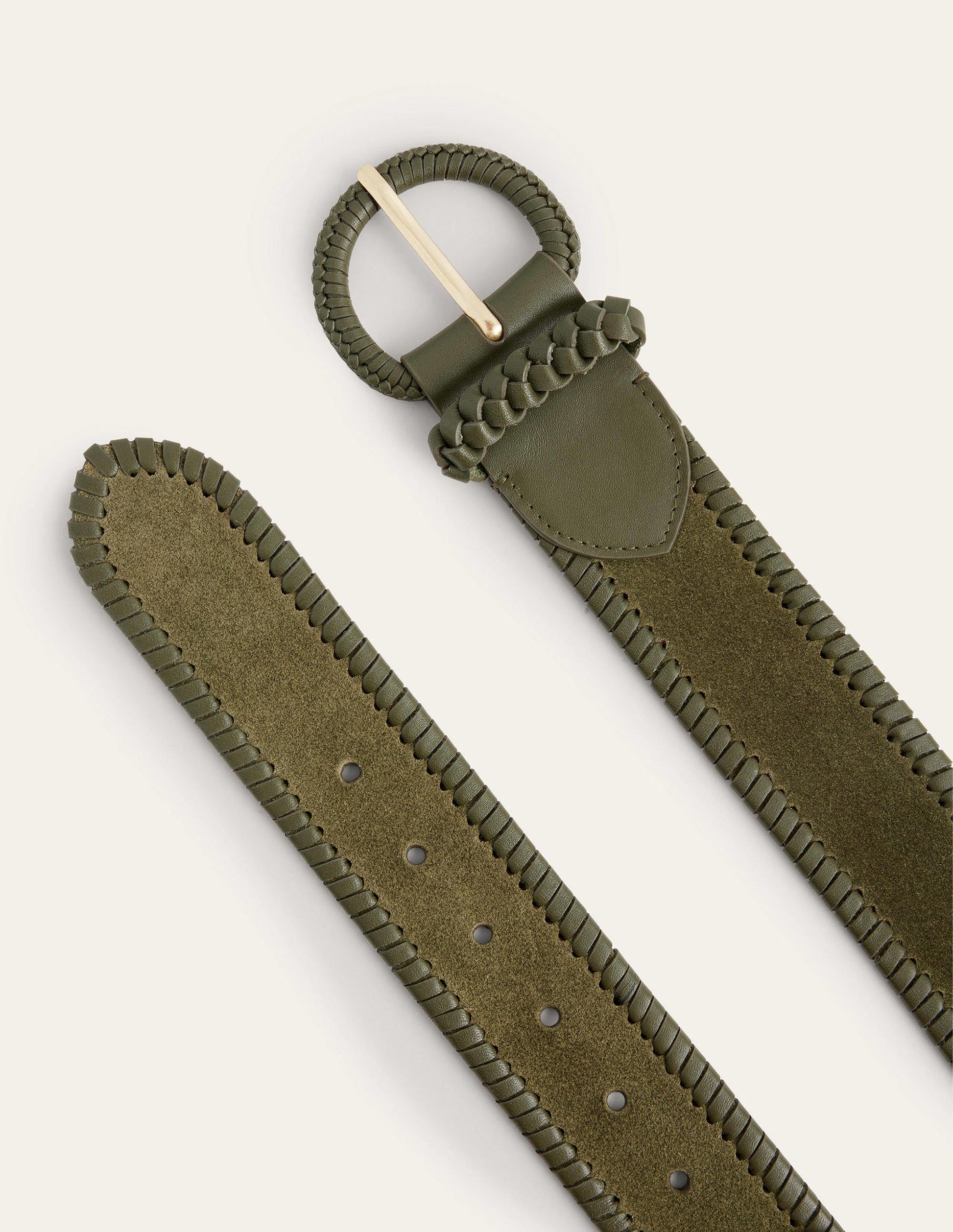 Woven Waist Belt-Khaki-2