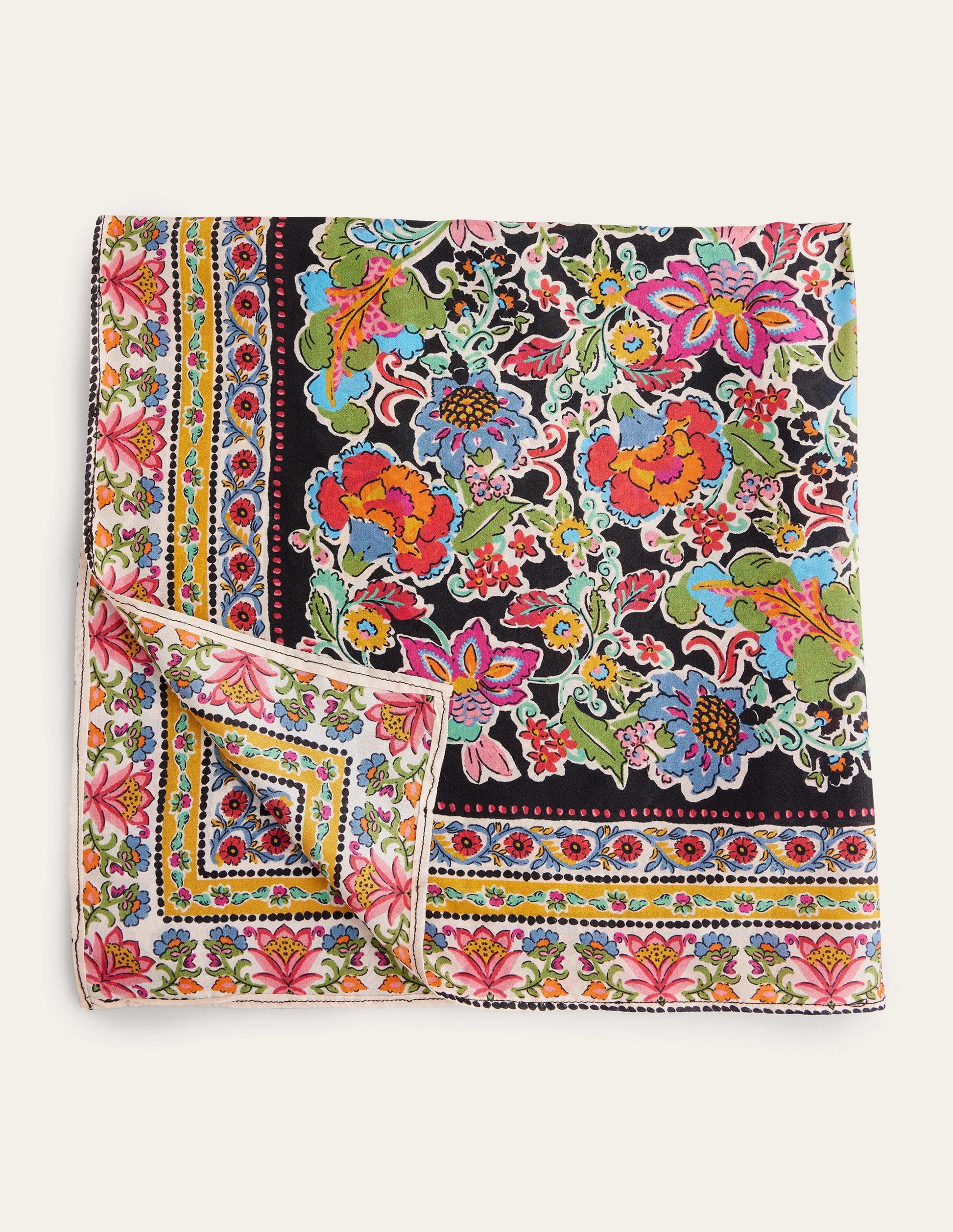 Silk Scarf-Multi, Carnation Bloom-2