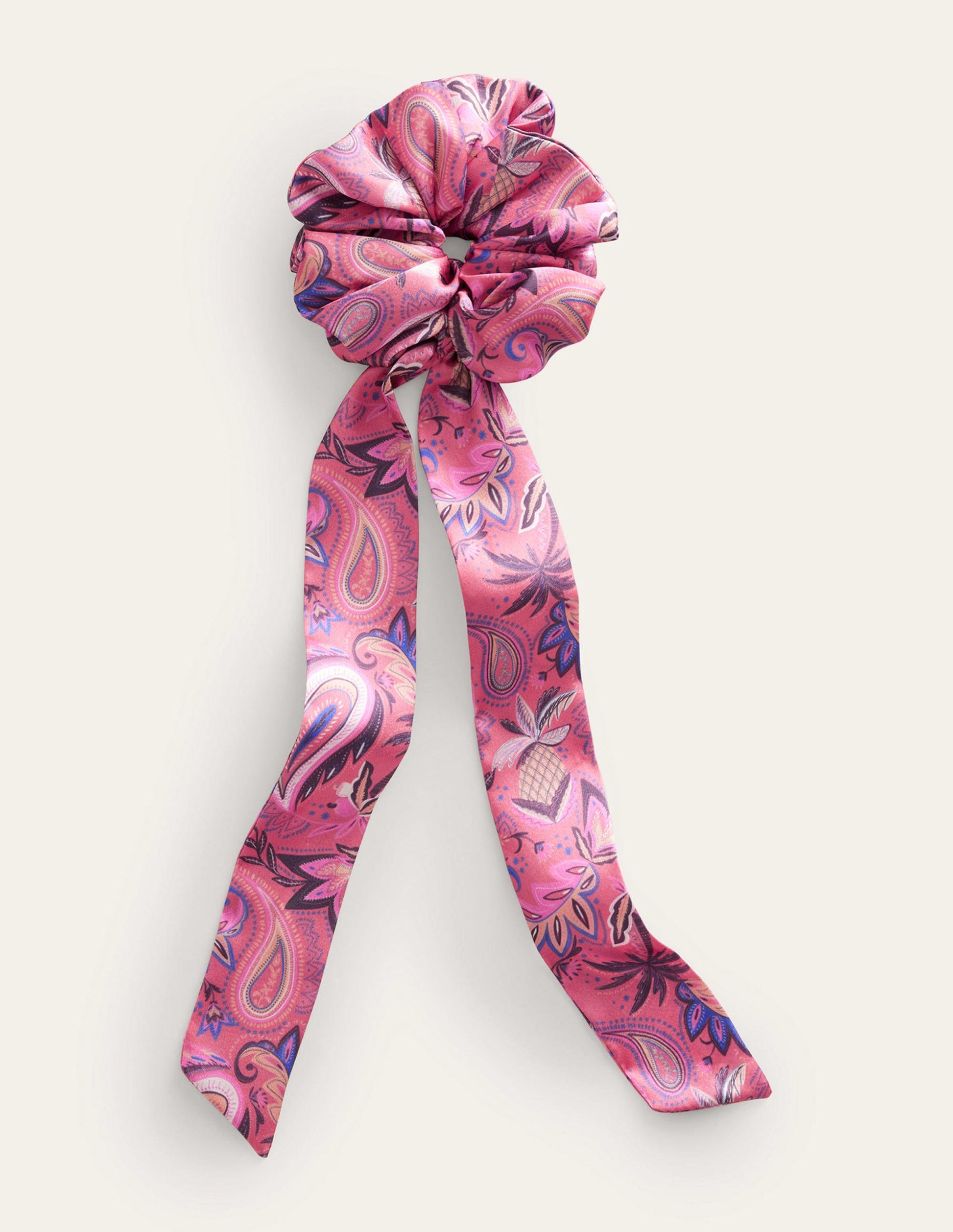 Scarf Hair Scrunchie-Deep Sea Coral-1
