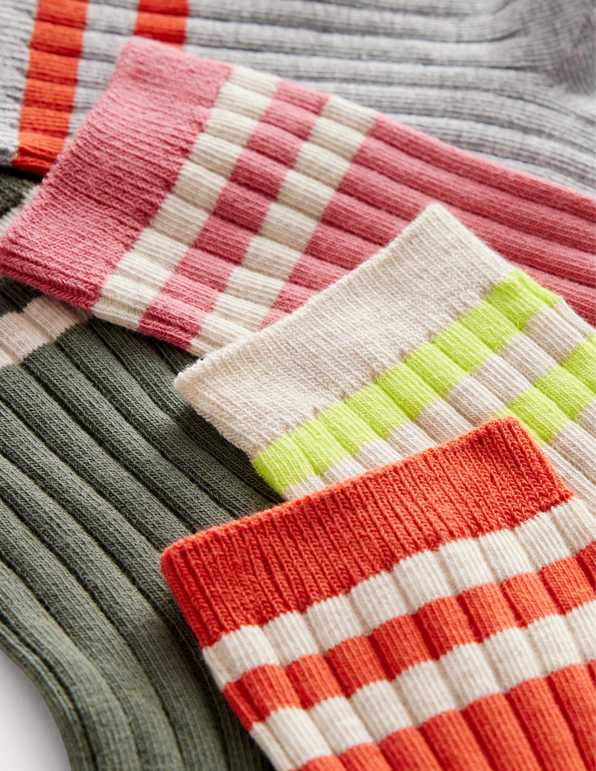 Five Pack Crew Socks-Multi, Pastel - Image 3