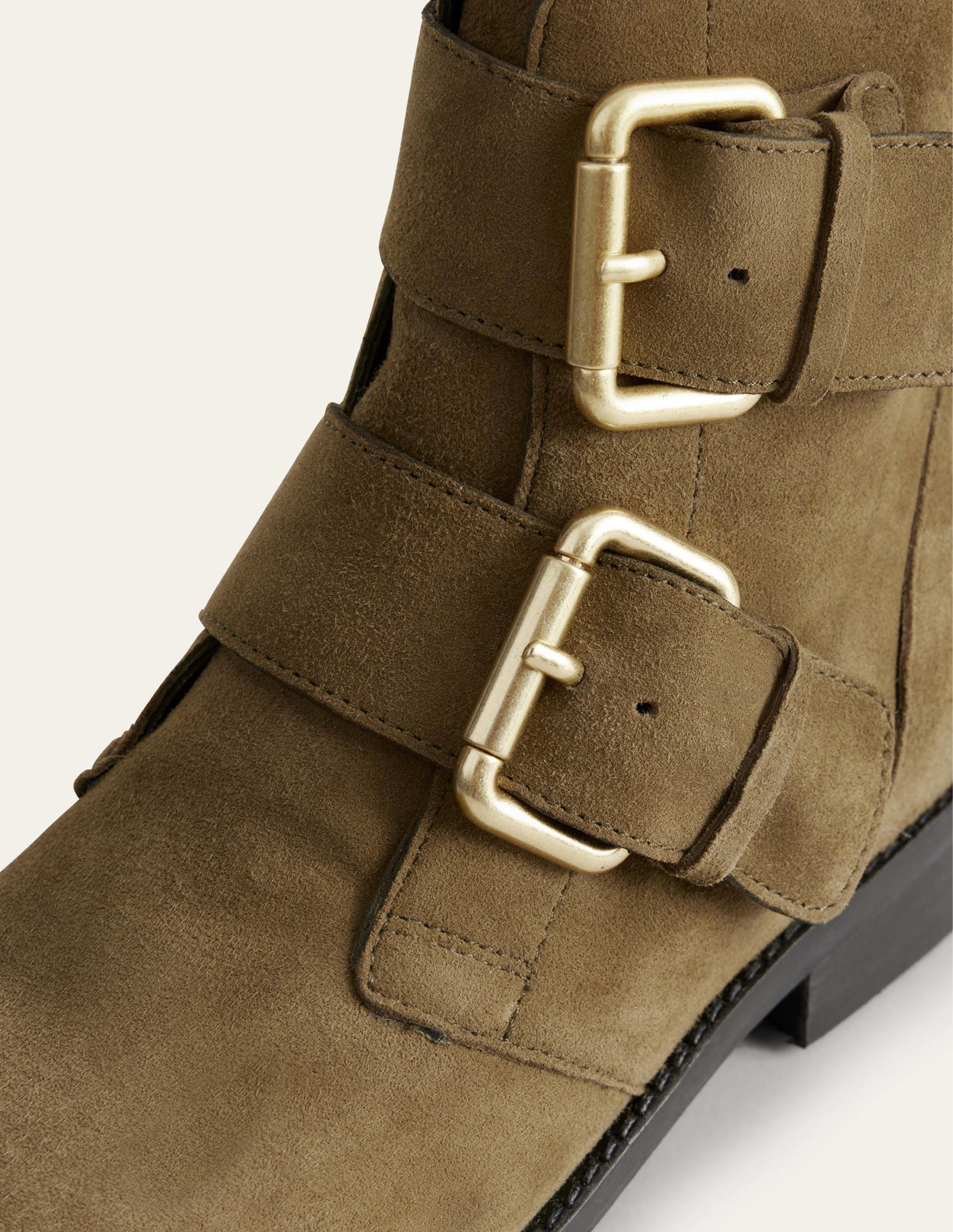Double Buckle Ankle Boots-Deep Olive - Image 3