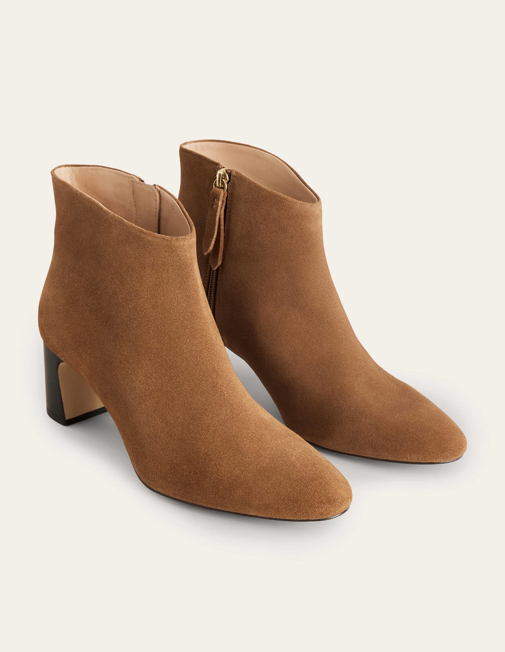 Suede Ankle Boots-Golden Brown-3
