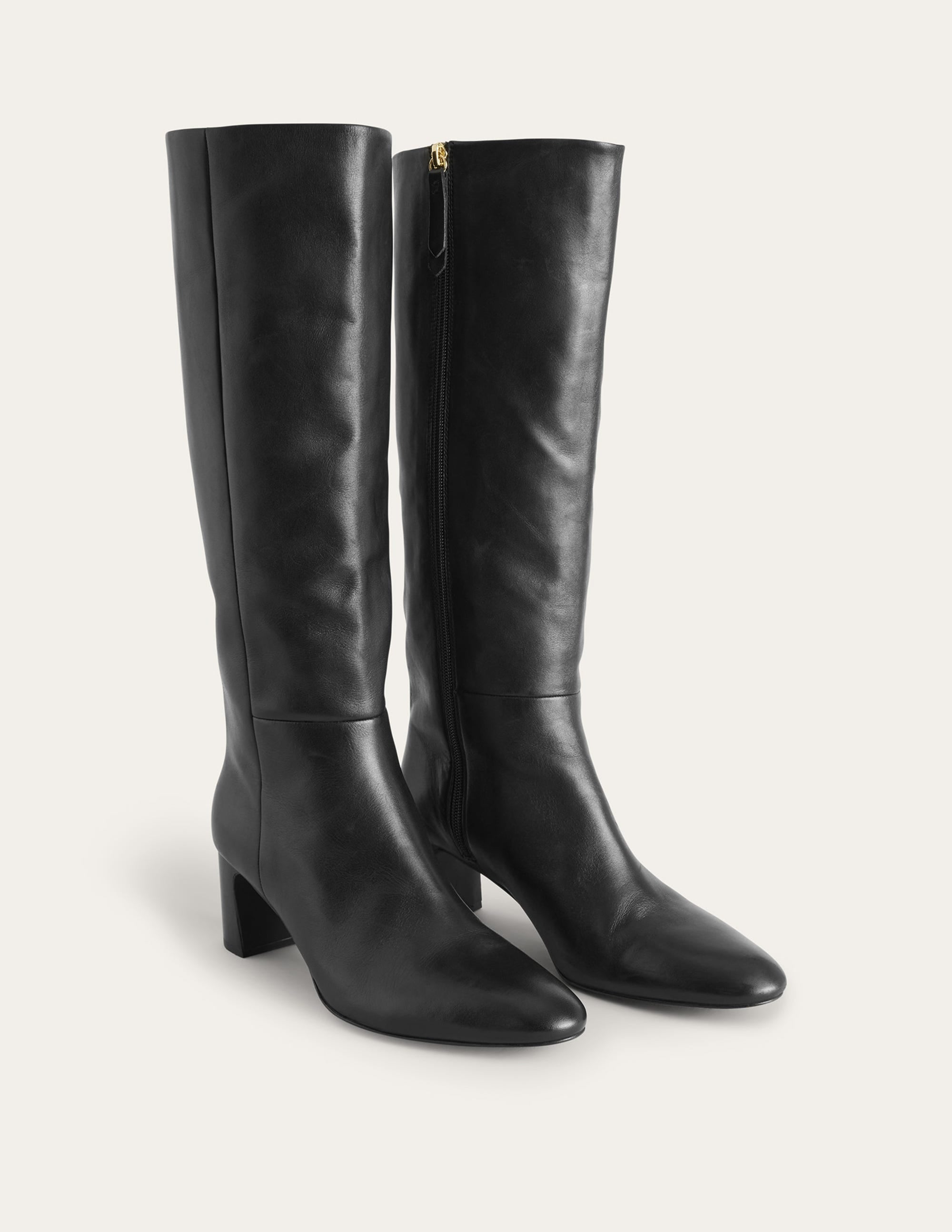 Erica Knee High Leather Boots-Black Leather - Image 4