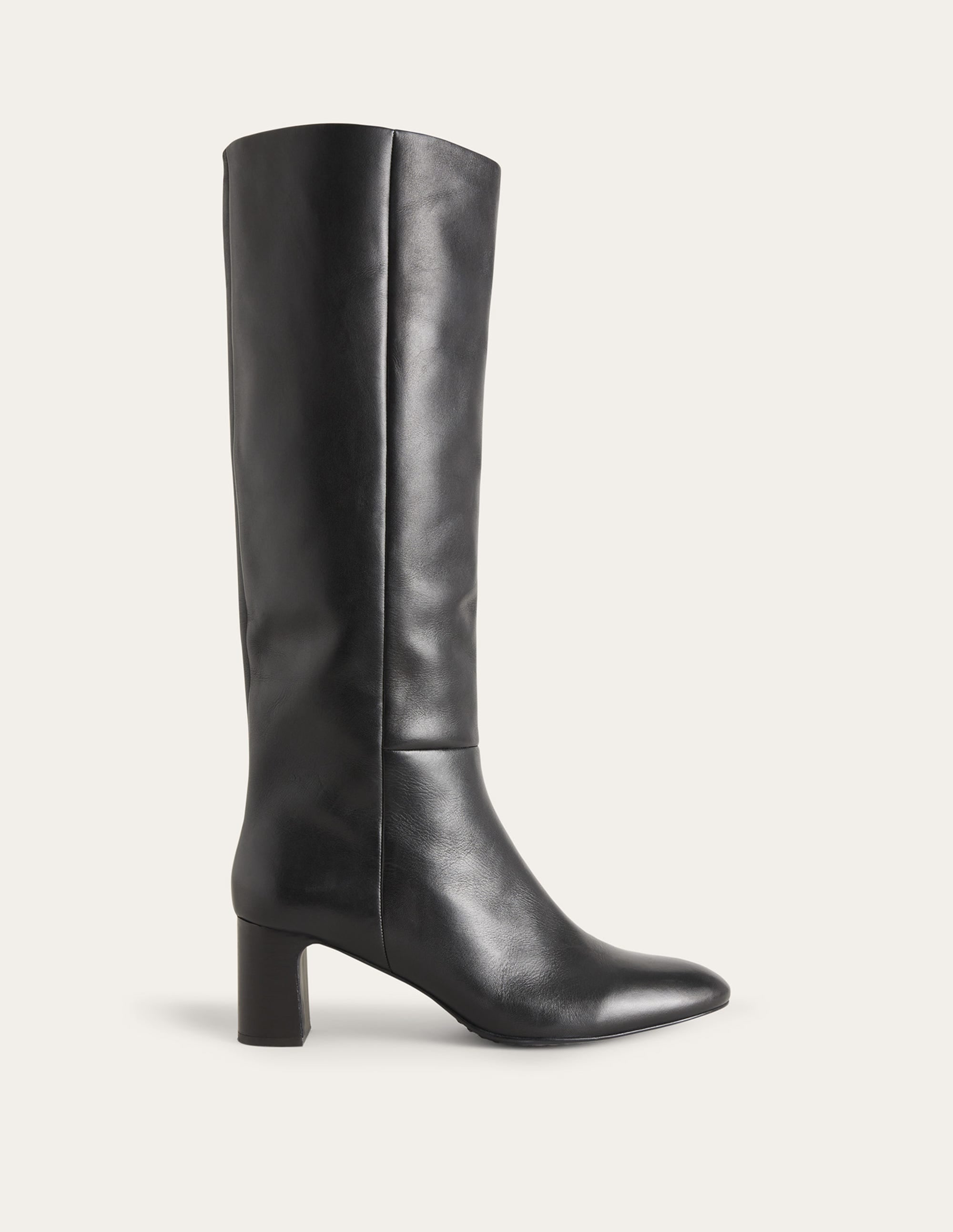 Erica Knee High Leather Boots-Black Leather - Image 1