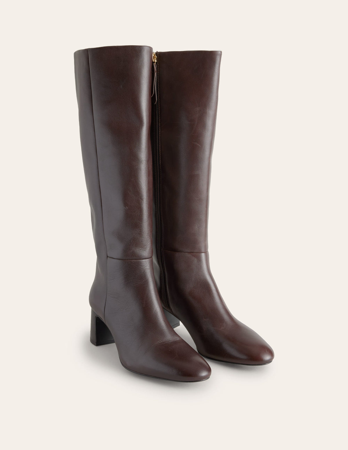 Erica Knee High Leather Boots-Chocolate Leather - Image 5