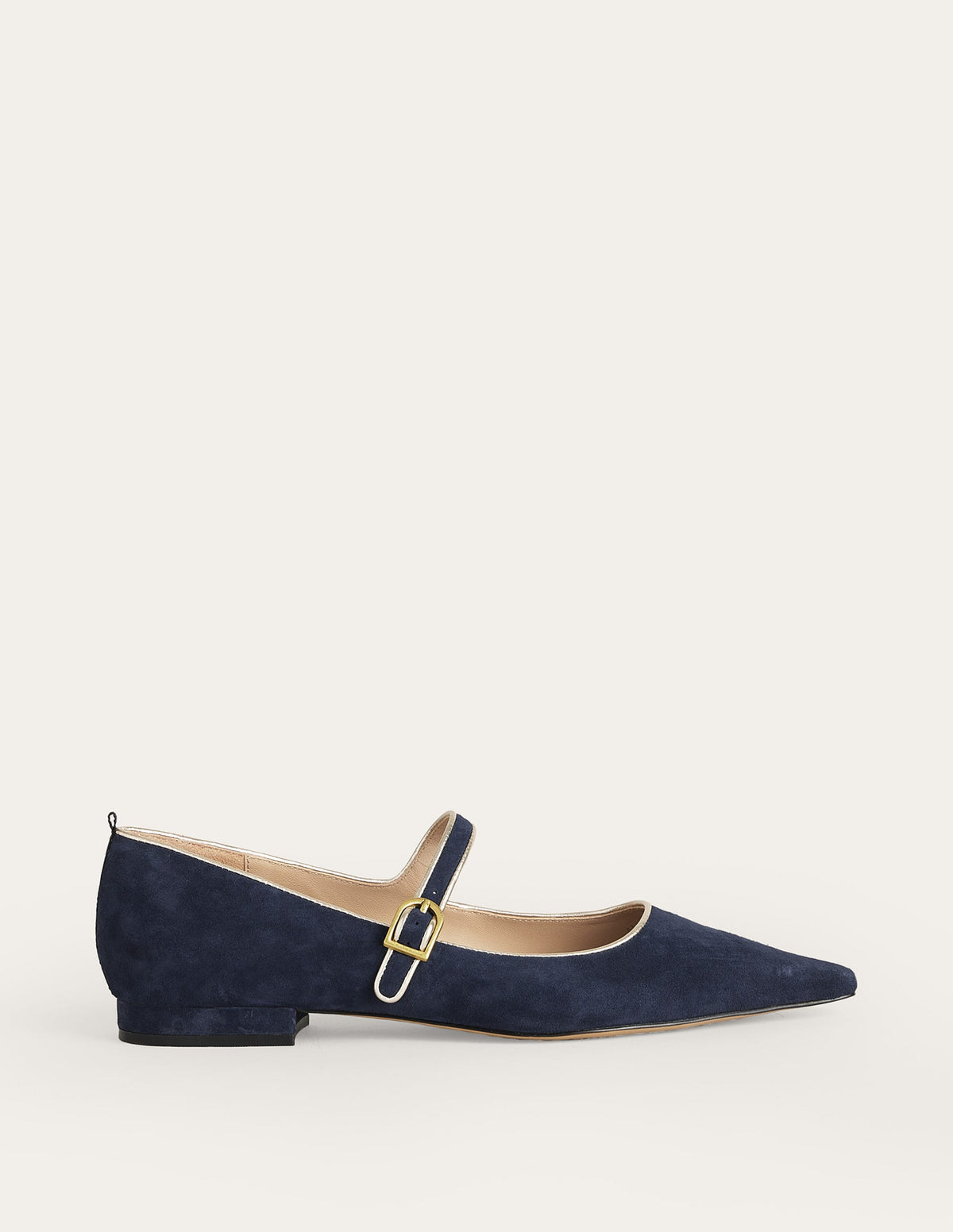 Pointed Toe Mary Jane Shoes-Navy-1