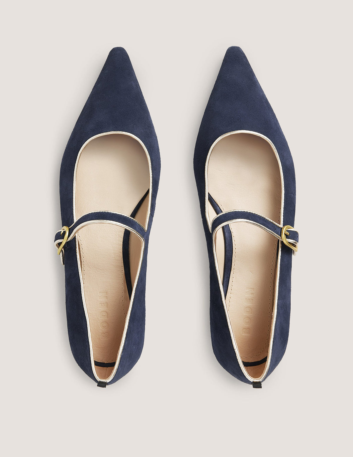 Pointed Toe Mary Jane Shoes-Navy-4