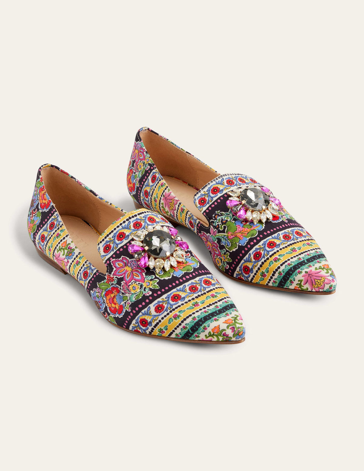 Printed Embellished Loafers-Carnation Bloom - Image 2