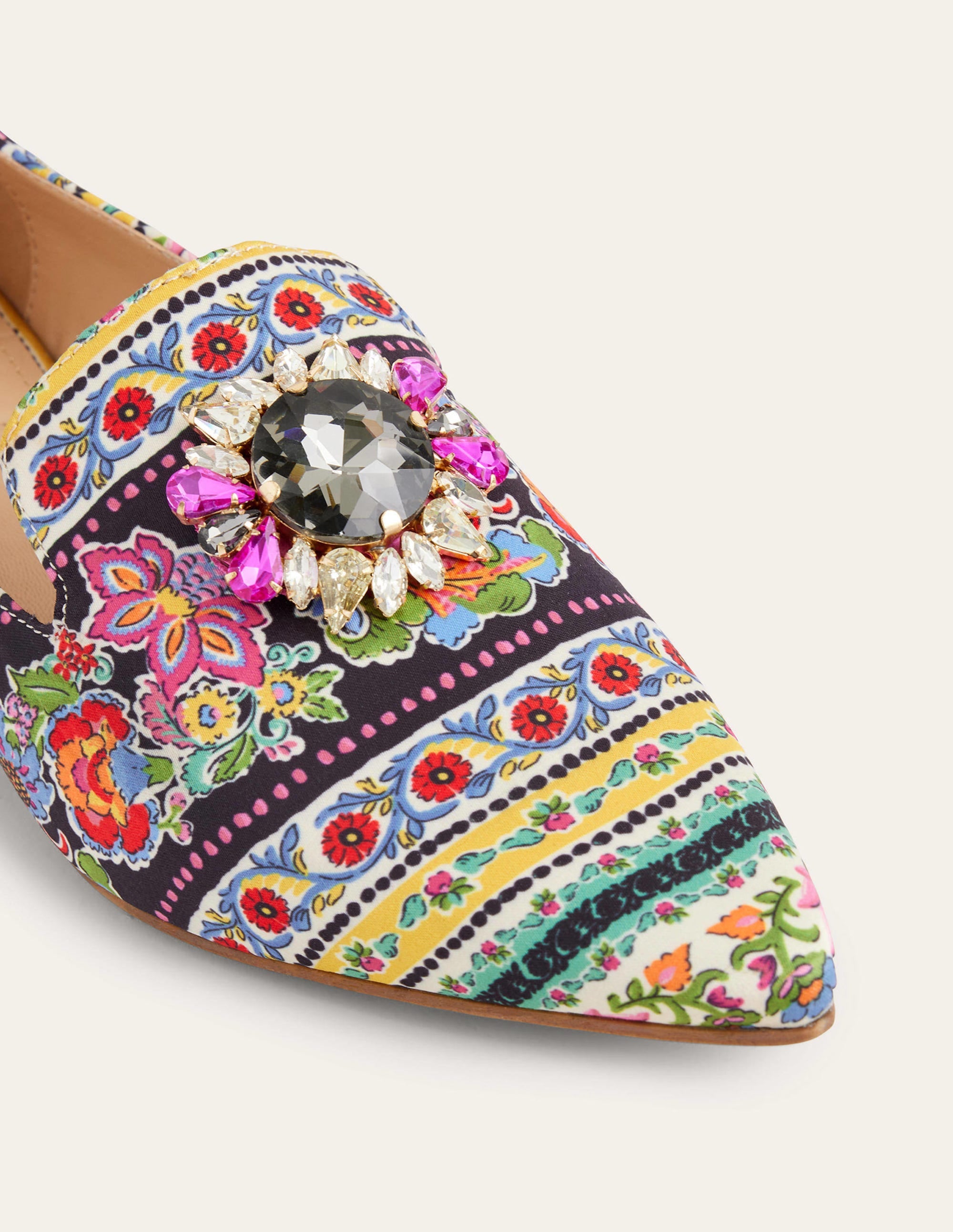 Printed Embellished Loafers-Carnation Bloom - Image 3