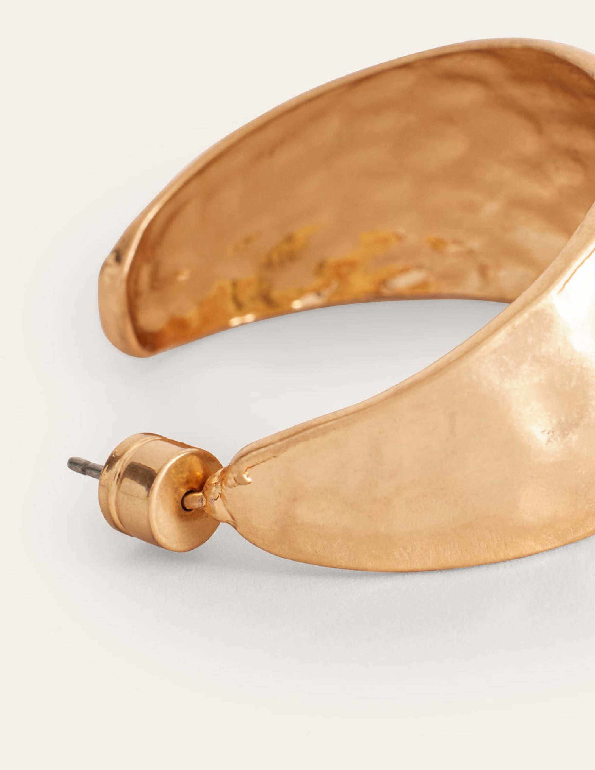 Hammered Hoop Earrings-Gold - Image 3