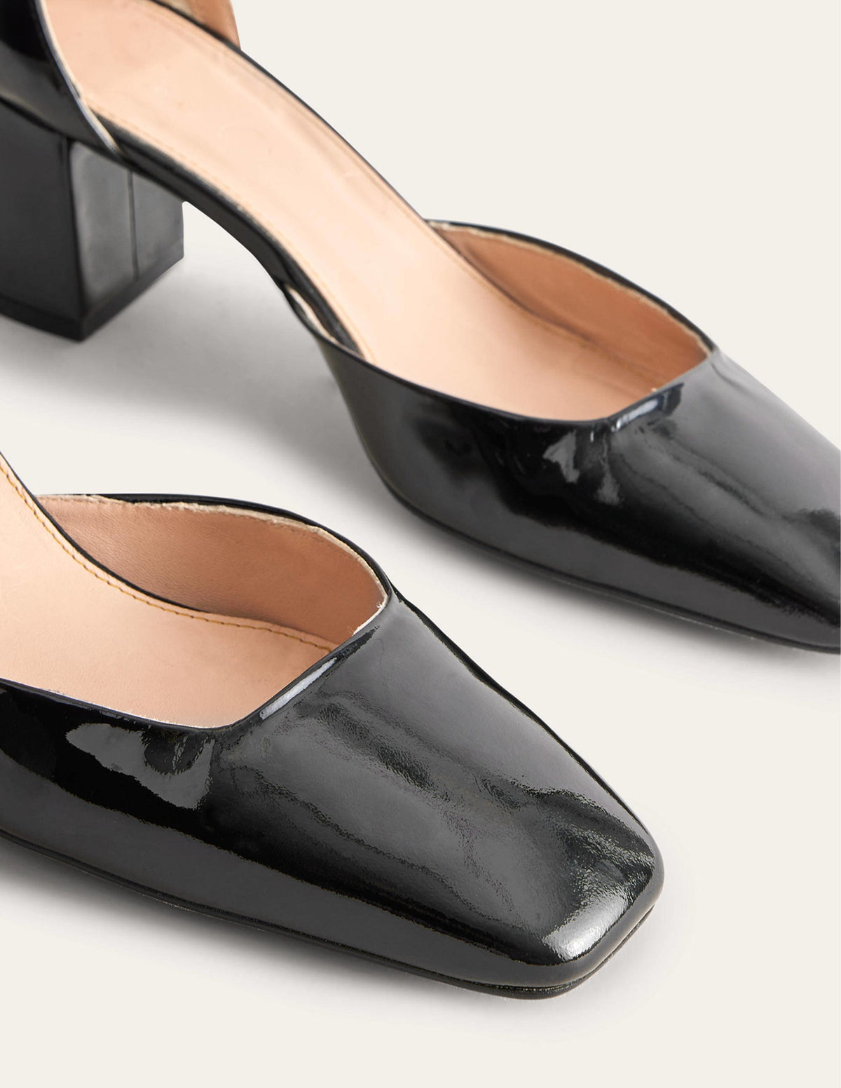 Patent Leather Block Heels-Black - Image 4