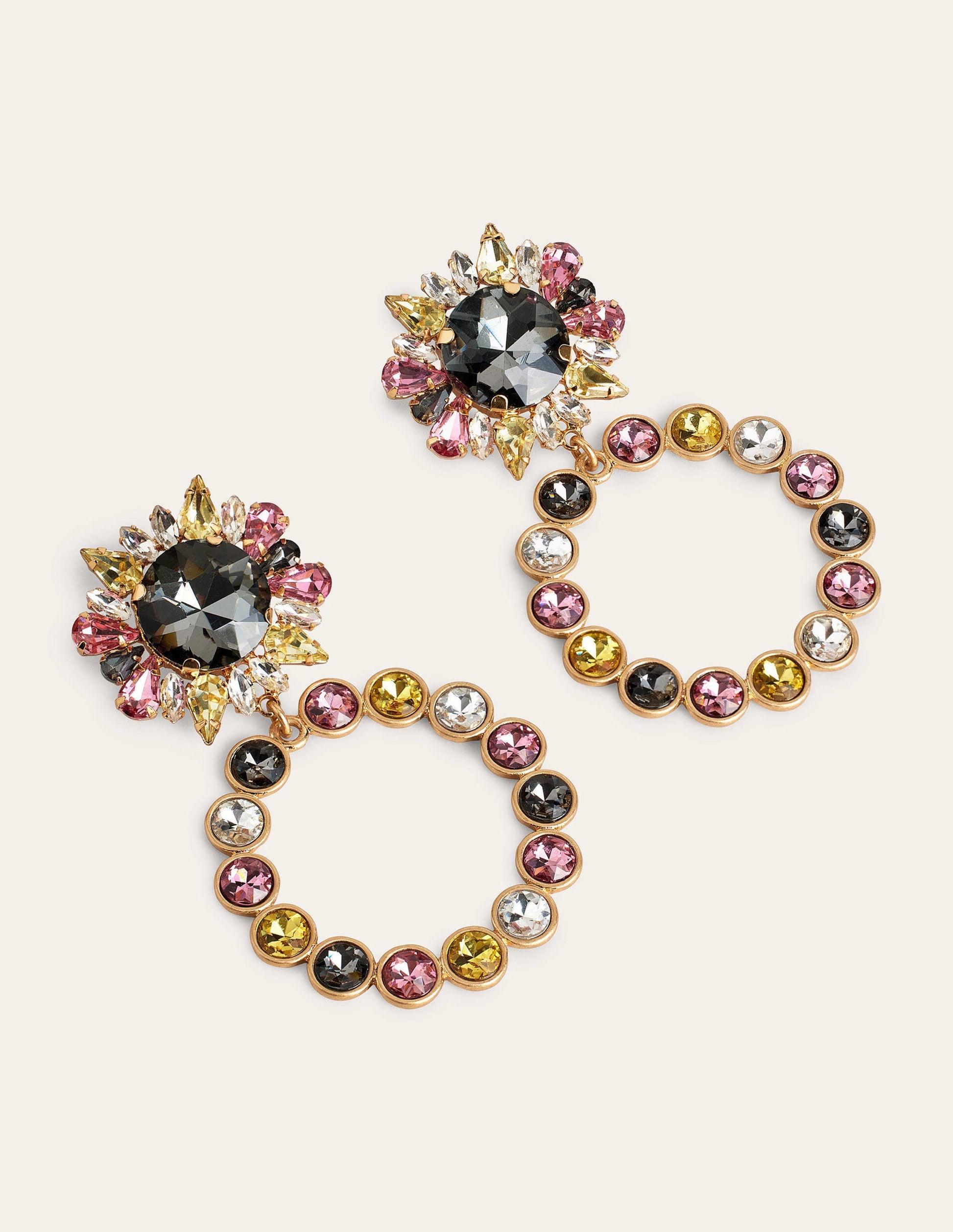 Statement Jewelled Earrings-Multi-1
