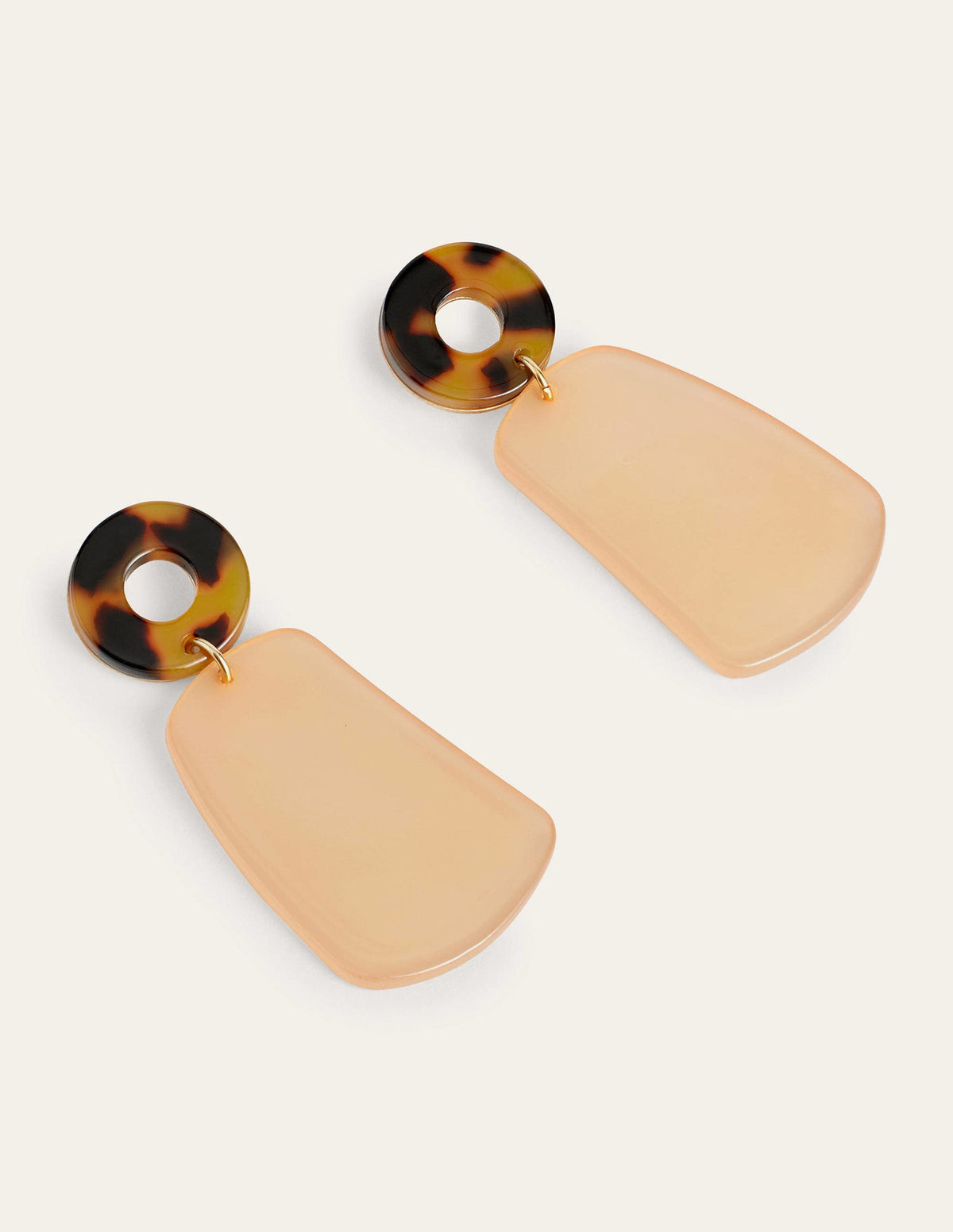 Resin Drop Earrings-Tortoise - Image 1