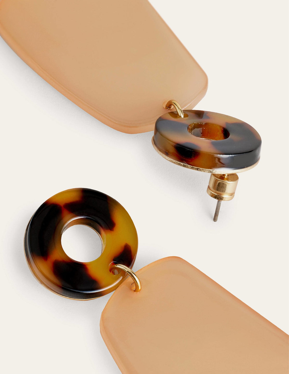 Resin Drop Earrings-Tortoise-2