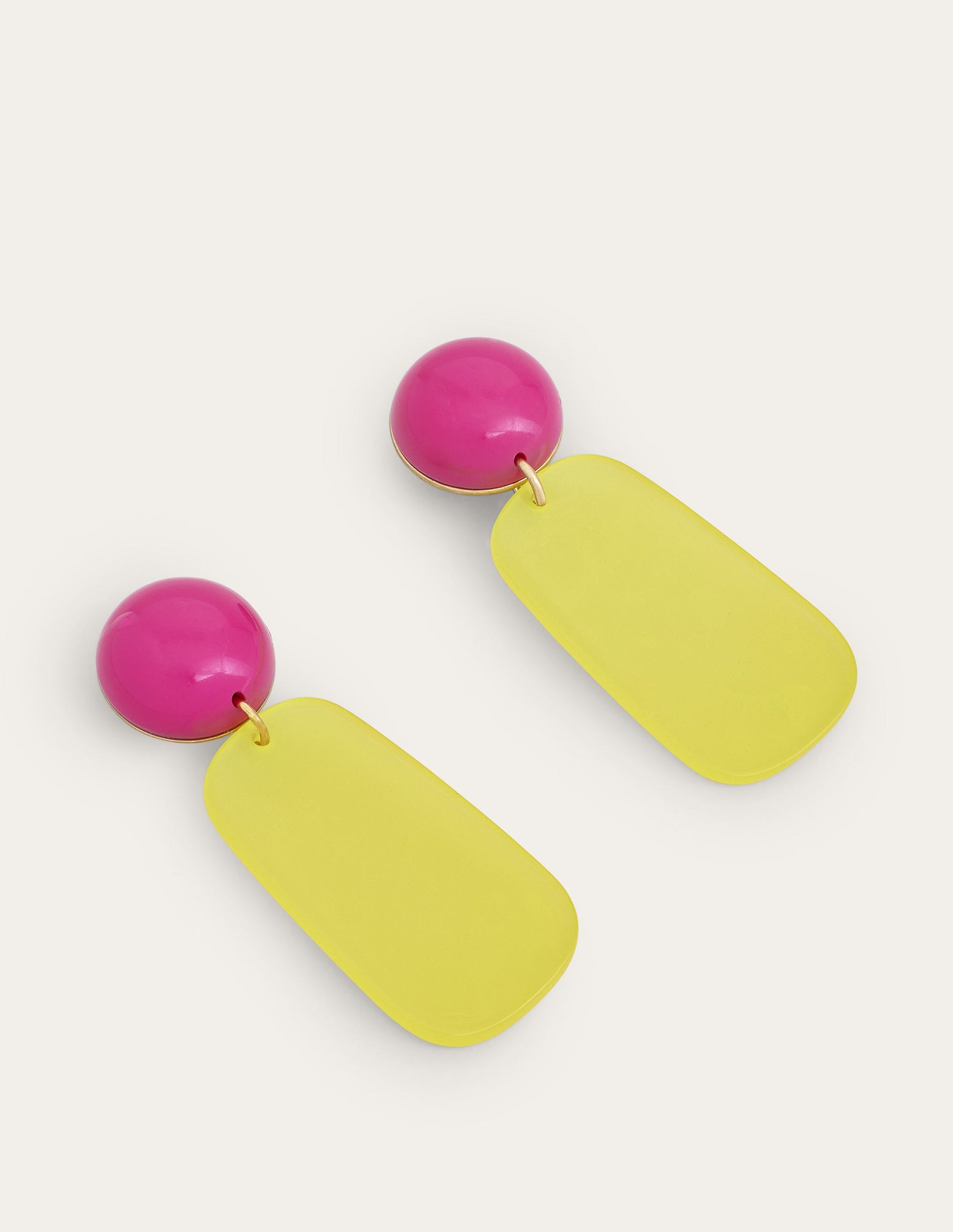 Resin Drop Earrings-Yellow-1