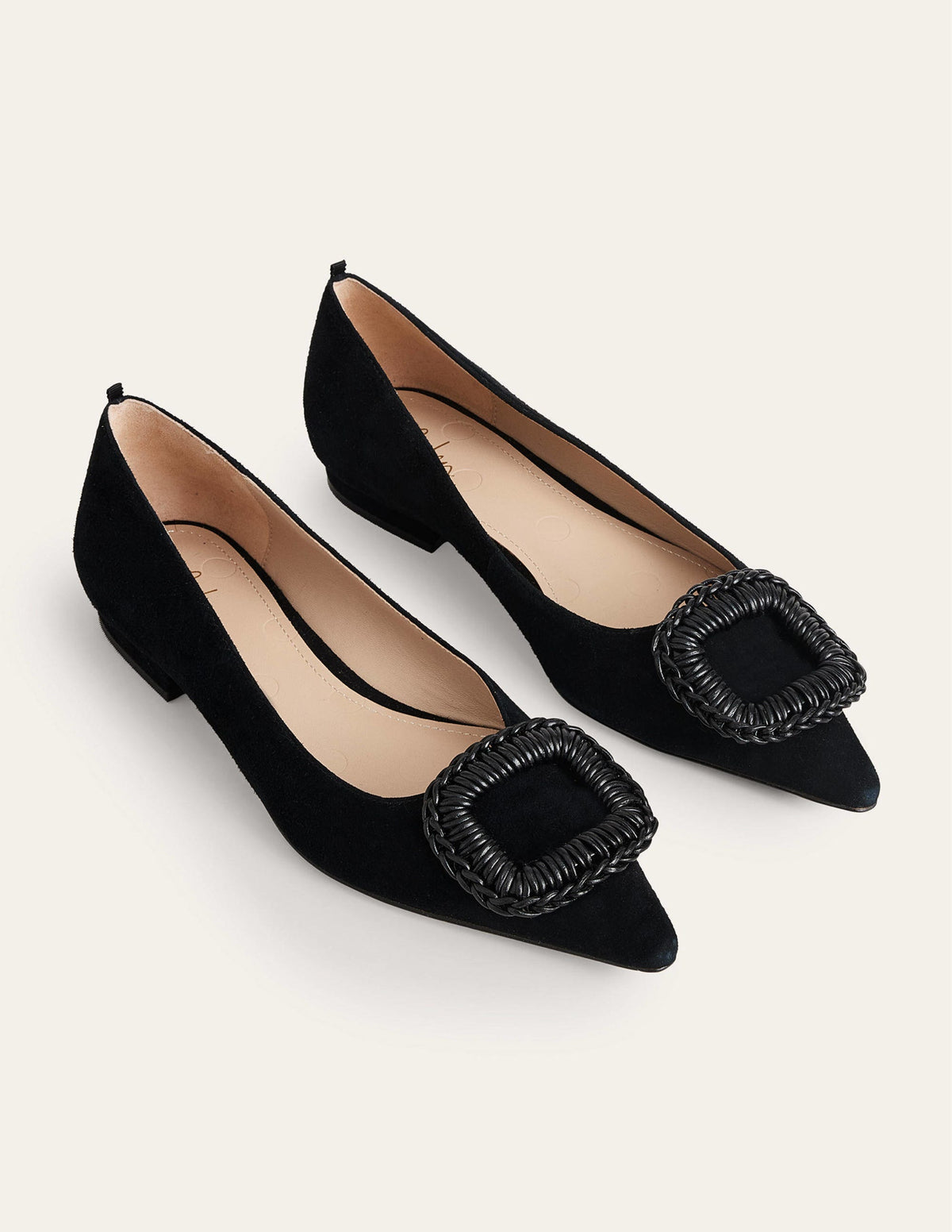 Pointed Ballet Flats-Black Suede - Image 2