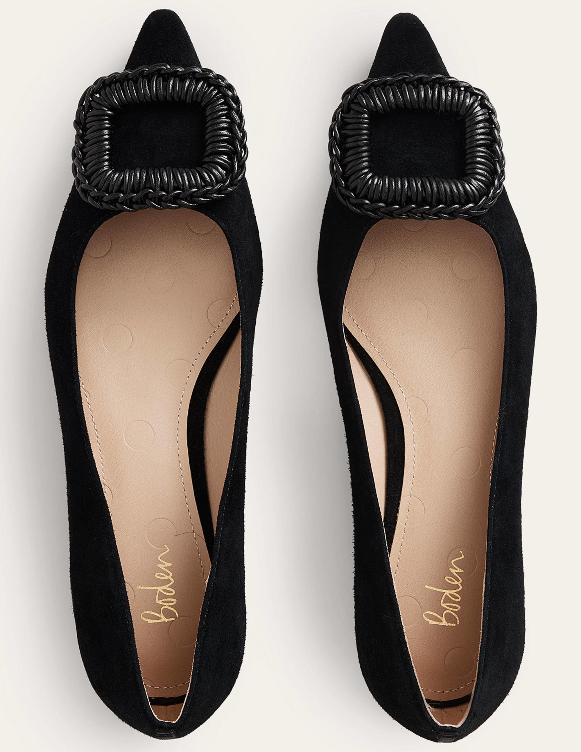 Pointed Ballet Flats-Black Suede - Image 4