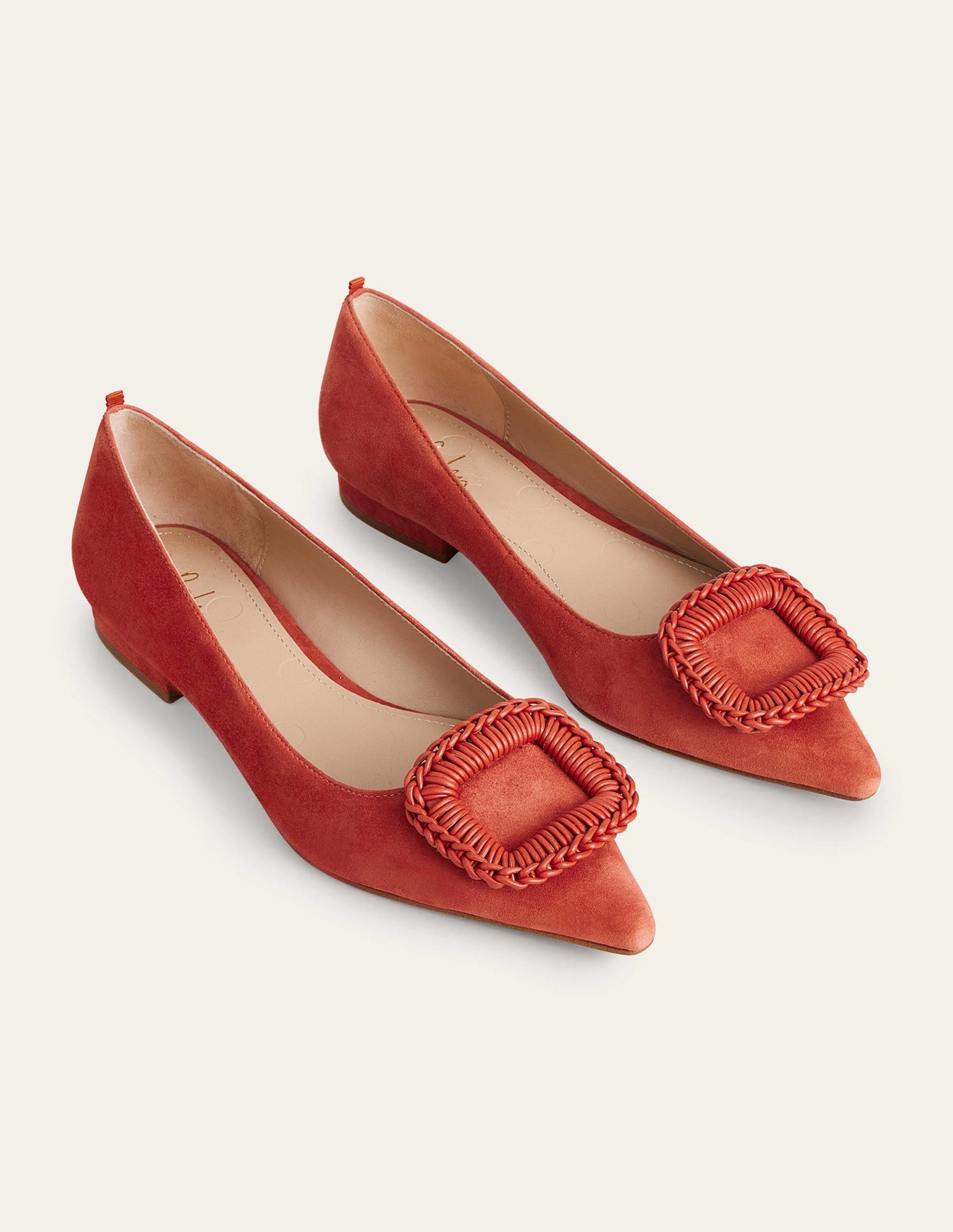 Pointed Ballet Flats-Tomato Suede - Image 2