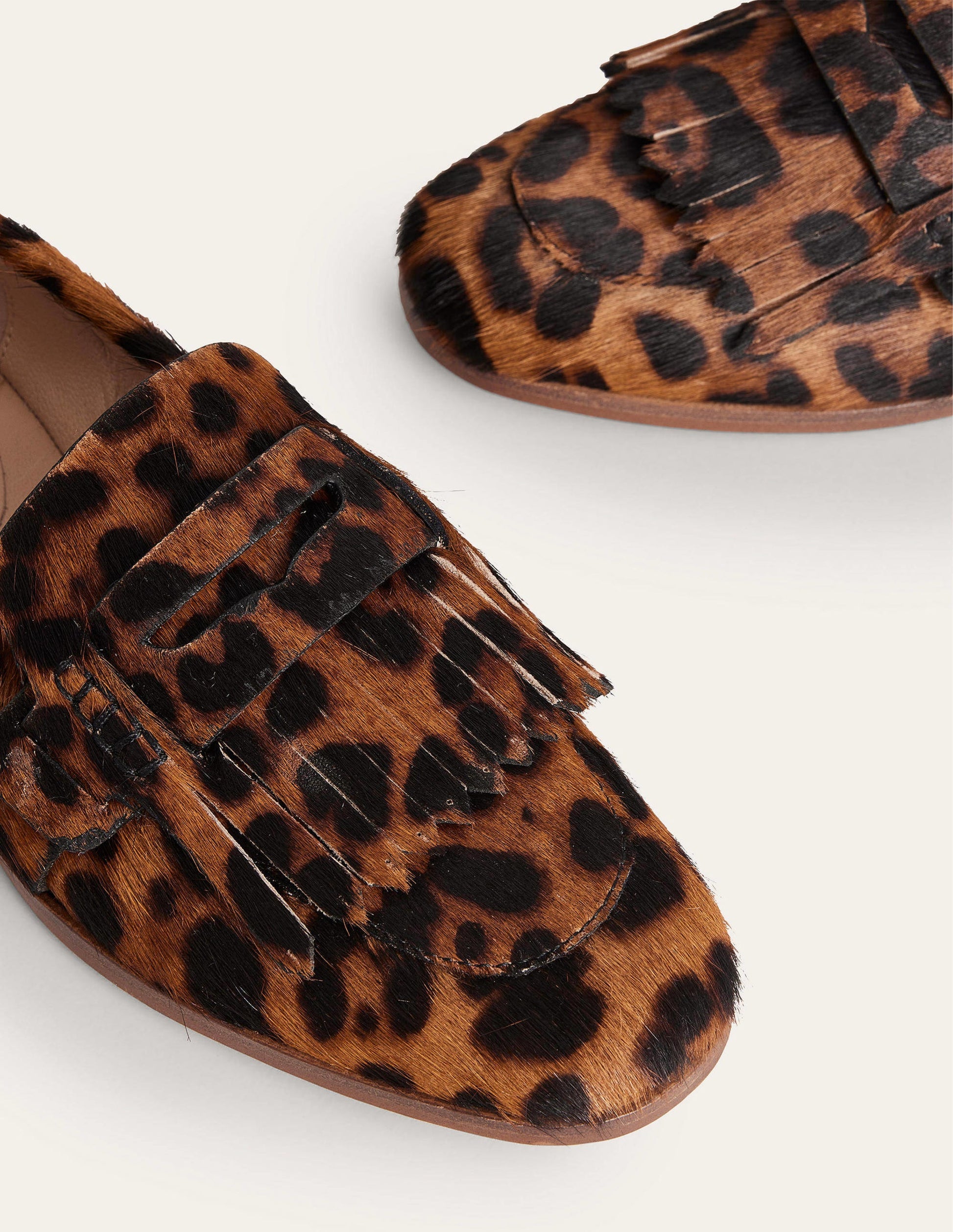 Penny Detail Loafers-Leopard Pony Hair-3