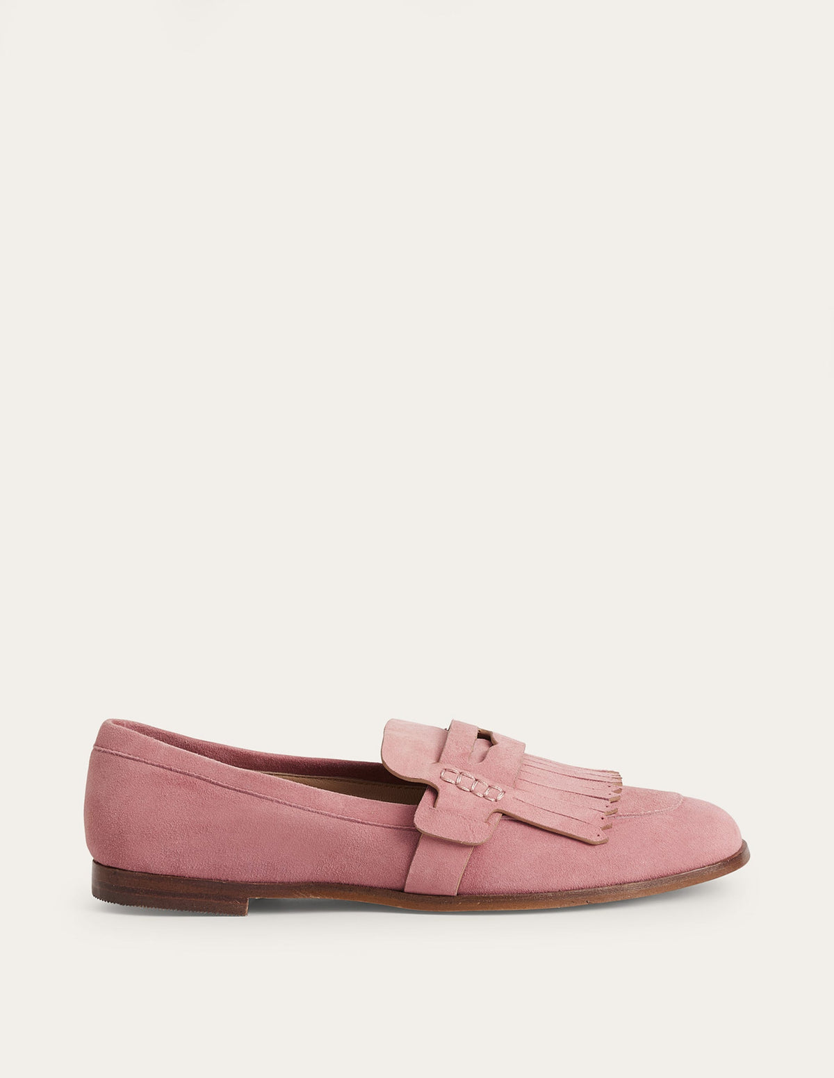 Penny Detail Loafers-Blush Suede-1