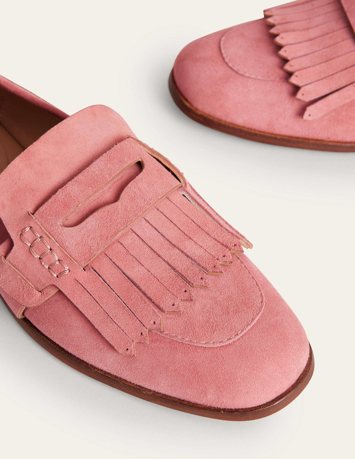 Penny Detail Loafers-Blush Suede - Image 3