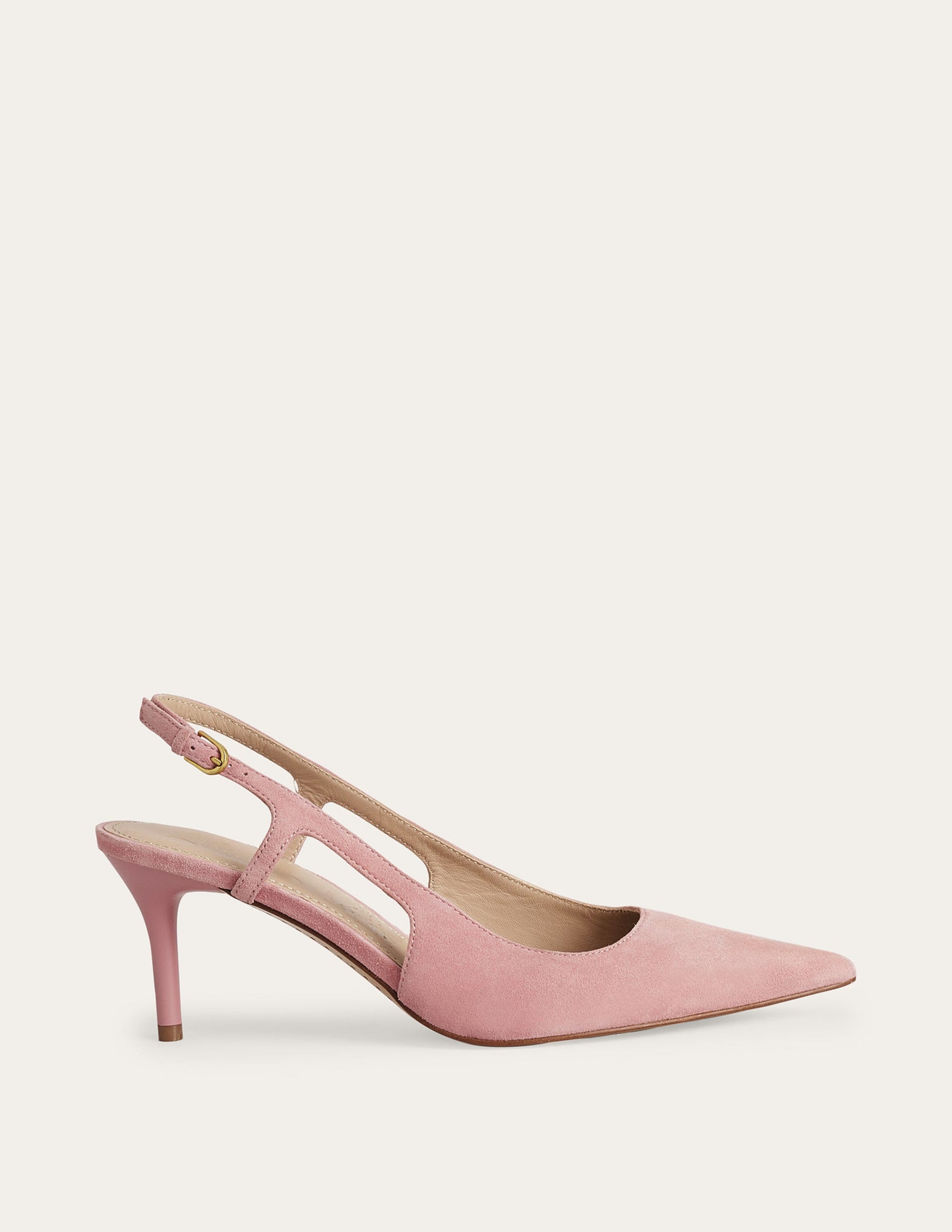 Cut Out Sling Back Heels-Blush Kid Suede-3