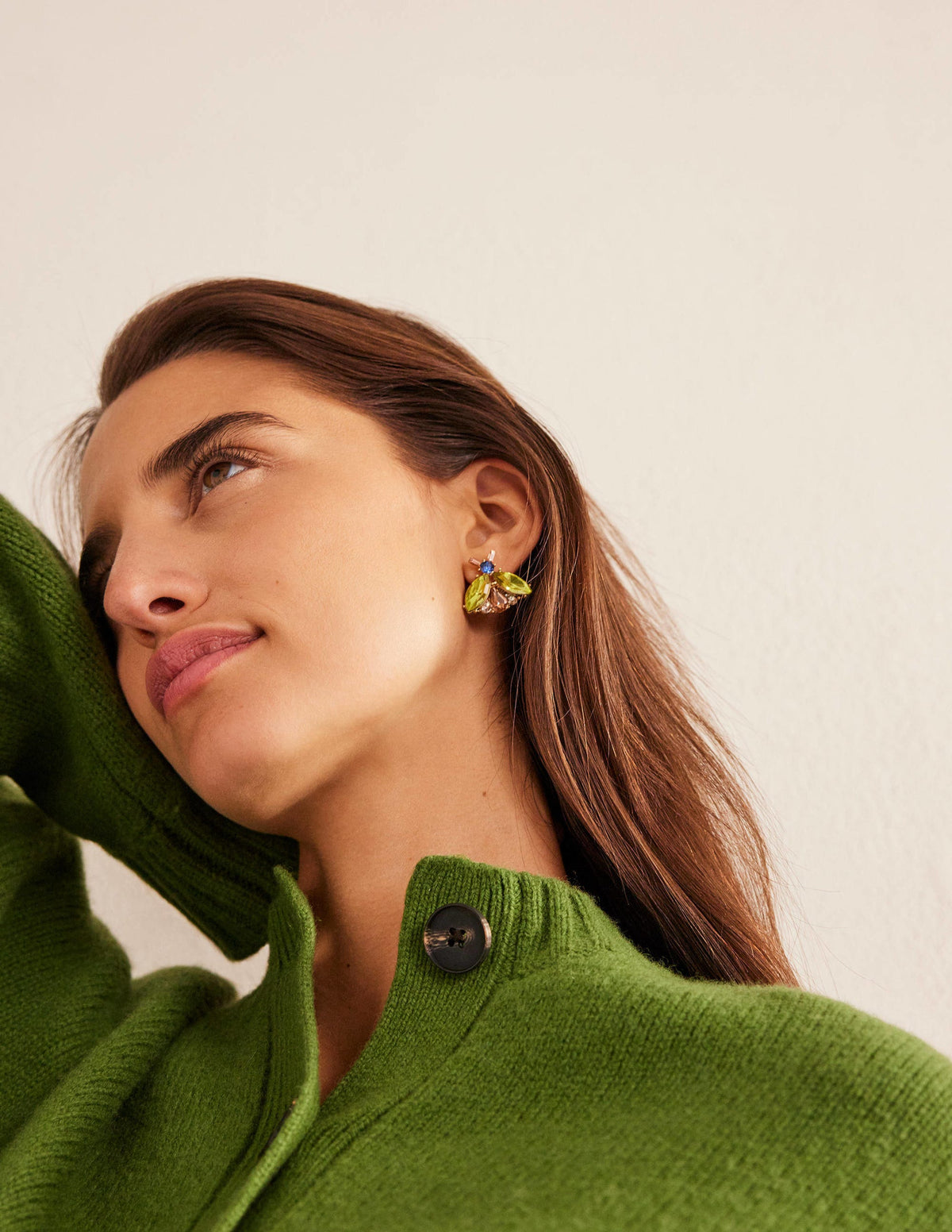 Embellished Bee Stud Earrings-Blue & Pink - Image 1