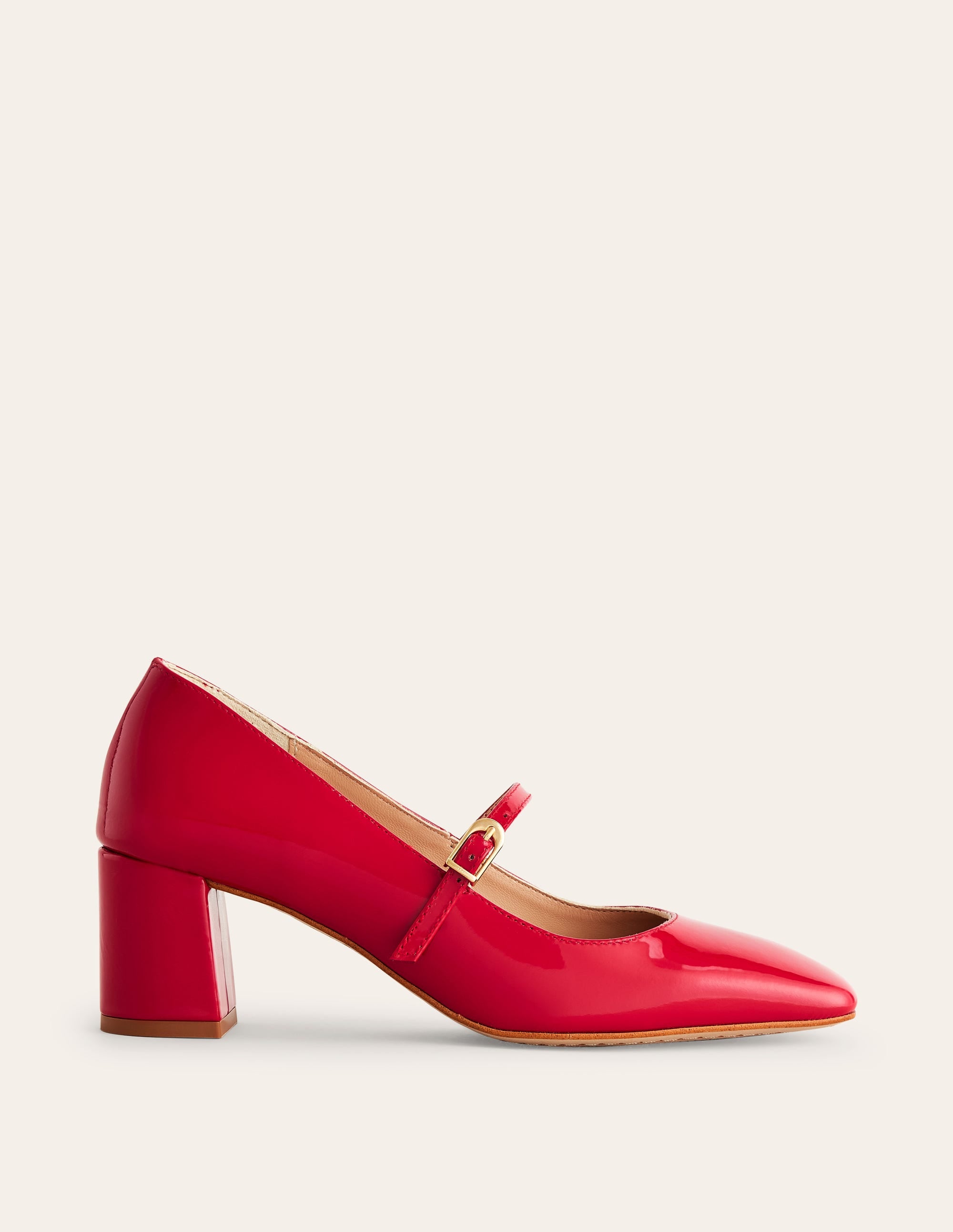 Block Heel Mary Jane-Flamenco Red Patent - Image 2