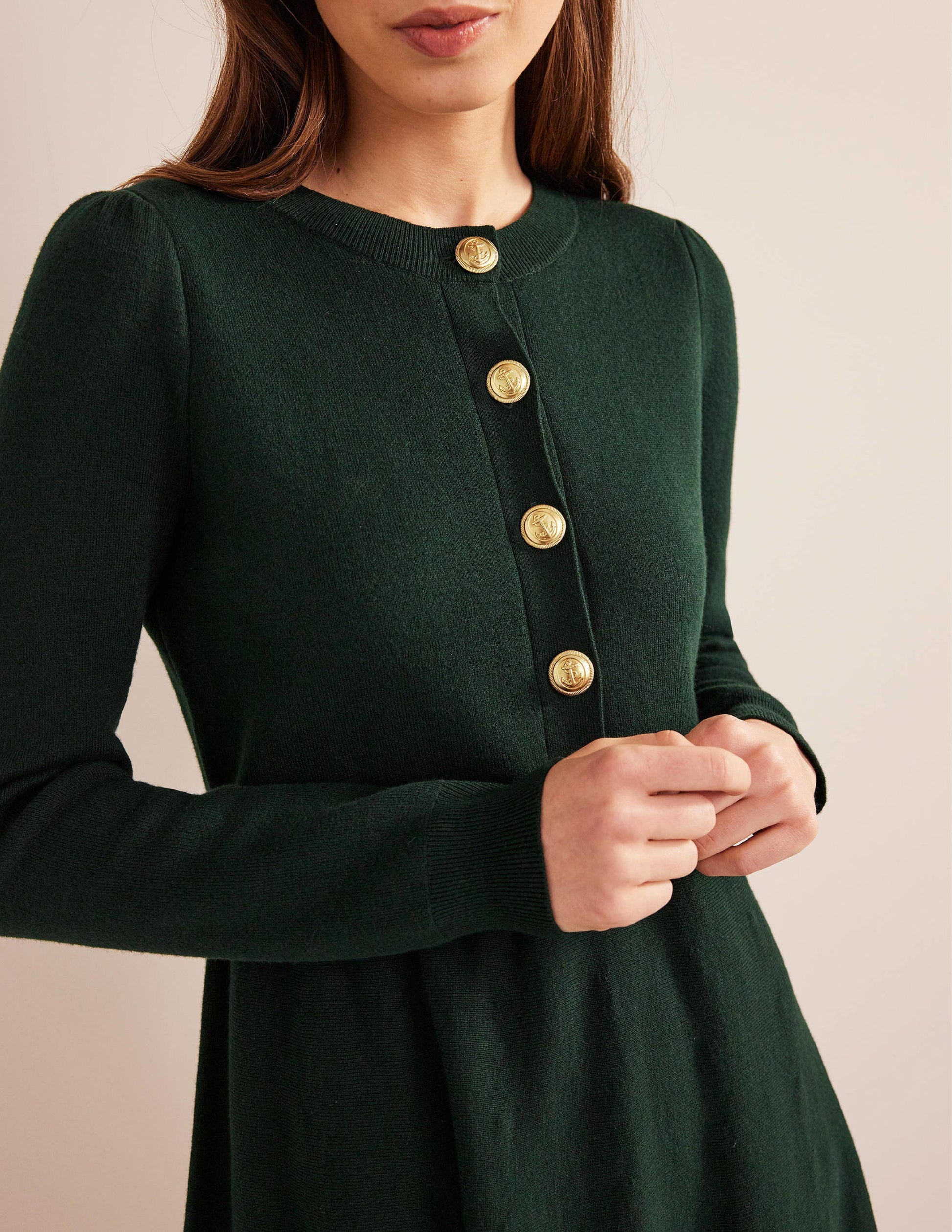 Relaxed Knitted Mini Dress-Cavolo Nero-4