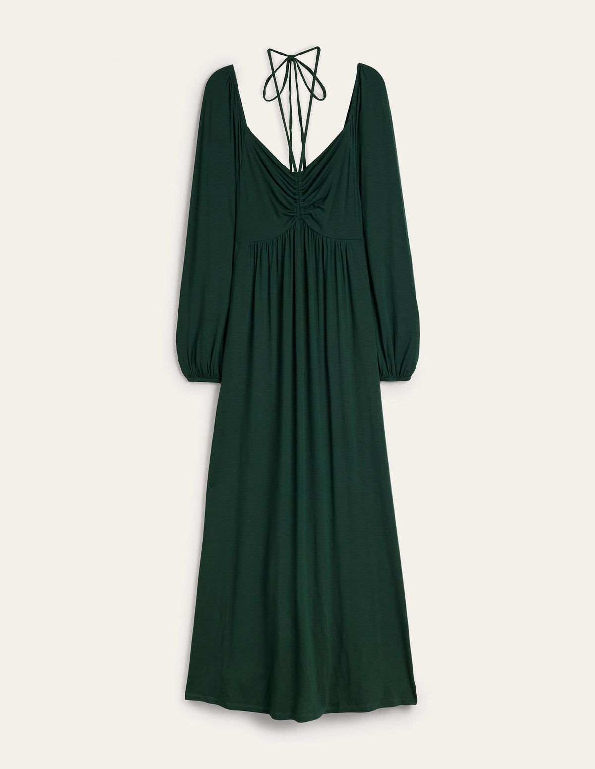 Tie Detail Jersey Maxi Dress-Cavolo Nero - Image 6