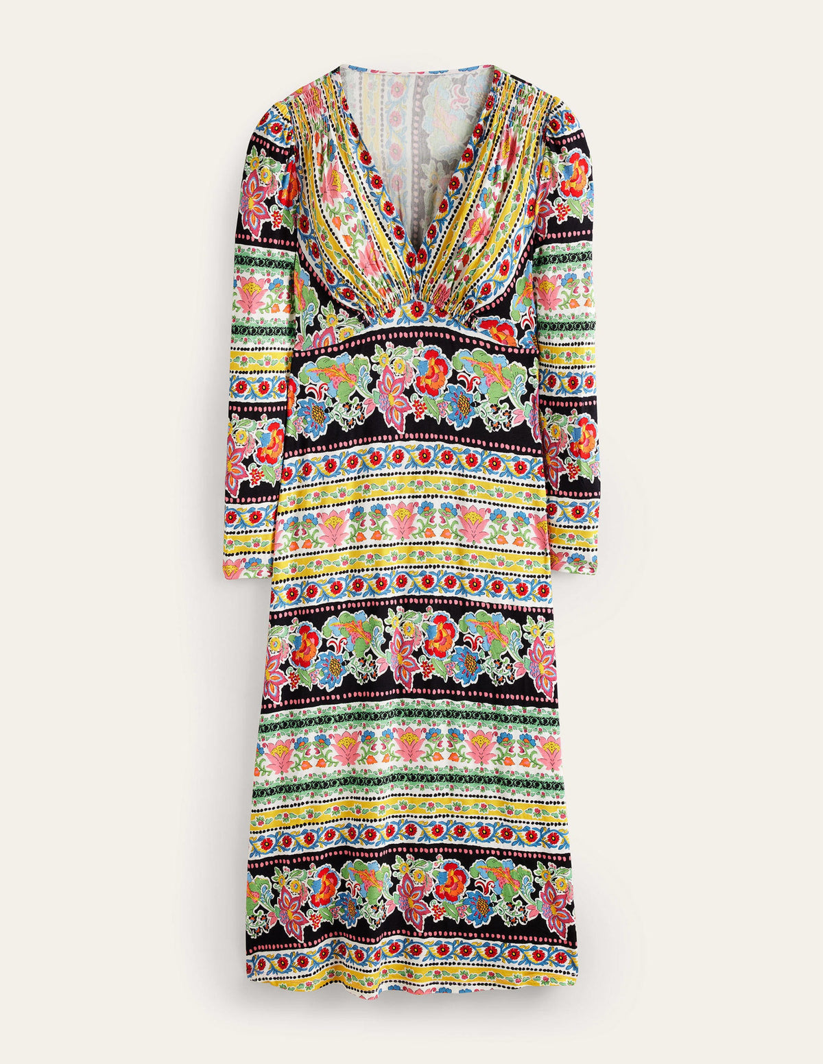 Jersey Midi Tea Dress-Multi, Carnation Bloom-5