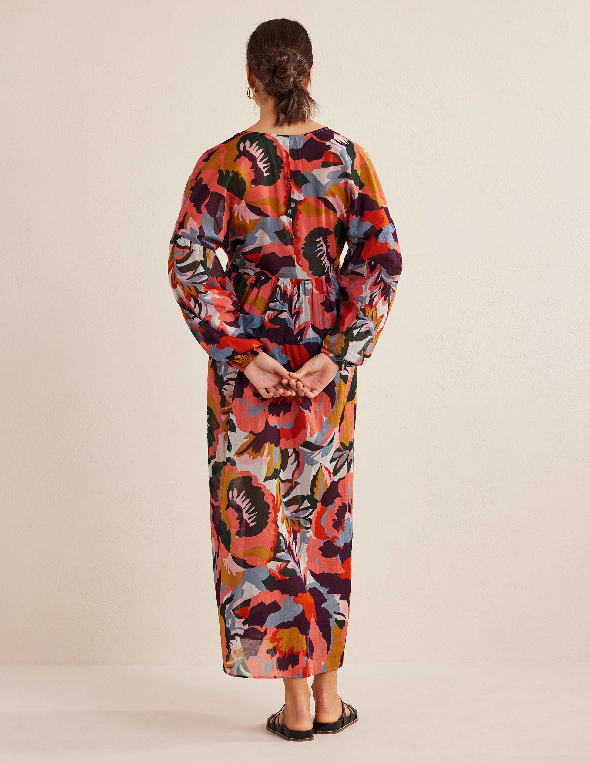 Sarah Maxi Kaftan Dress-Multi, Abstract Rose-3