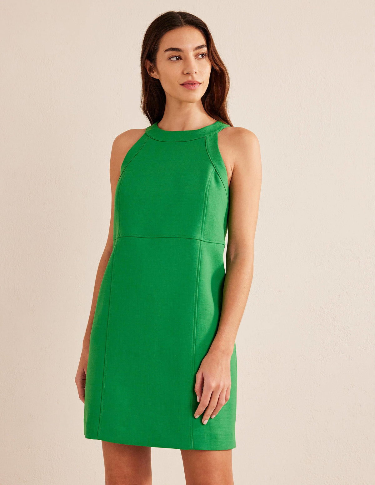 Sleeveless Mini Shift Dress-Green Bee-5